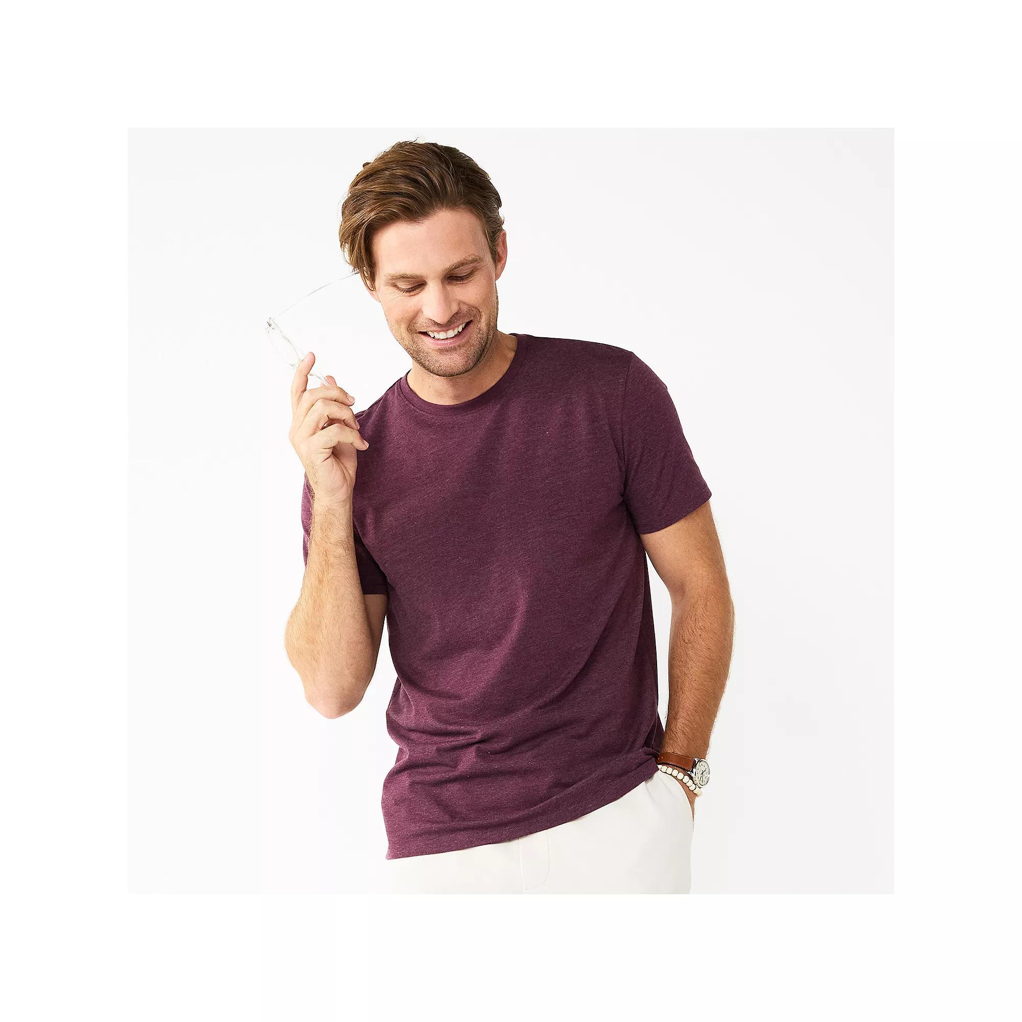 Men's Apt. 9® Premier Flex Short Sleeve Crewneck Tee, Size: XXL, Winetasting Product Image