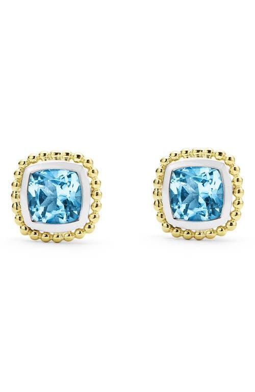 Lagos 18K Yellow Gold & Sterling Silver Rittenhouse Blue Topaz Stud Earrings Product Image