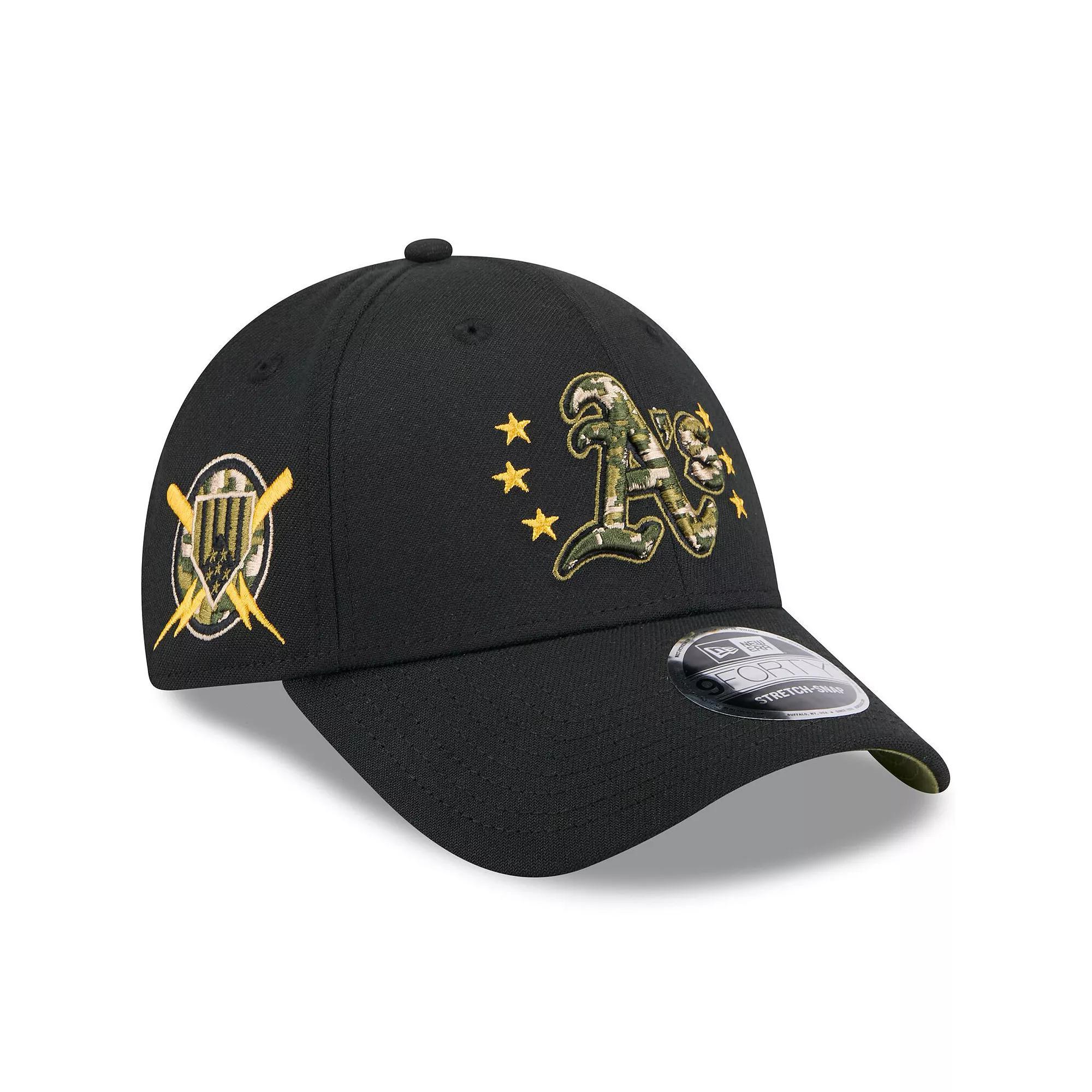 Men's New Era  Black Oakland Athletics 2024 Armed Forces Day 9FORTY Adjustable Hat Product Image