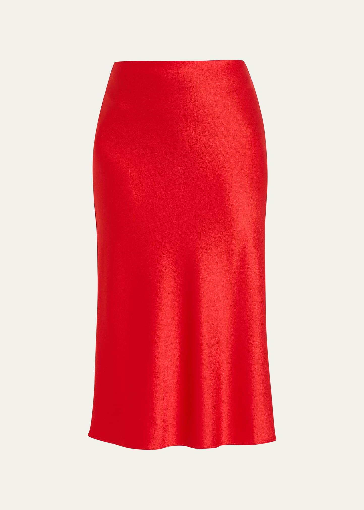 Womens Maeve Satin Midi-Skirt Product Image