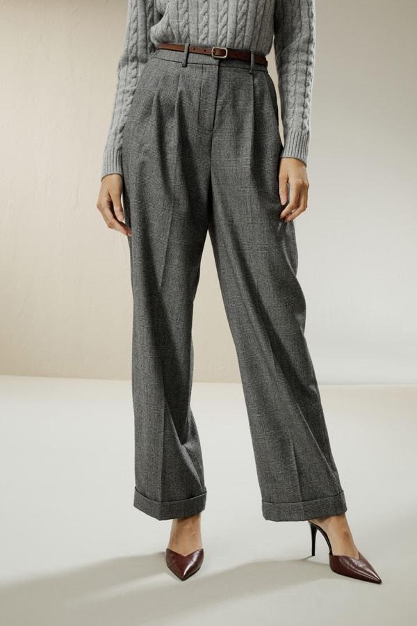 Wide leg wool-flannel suit trousers Product Image