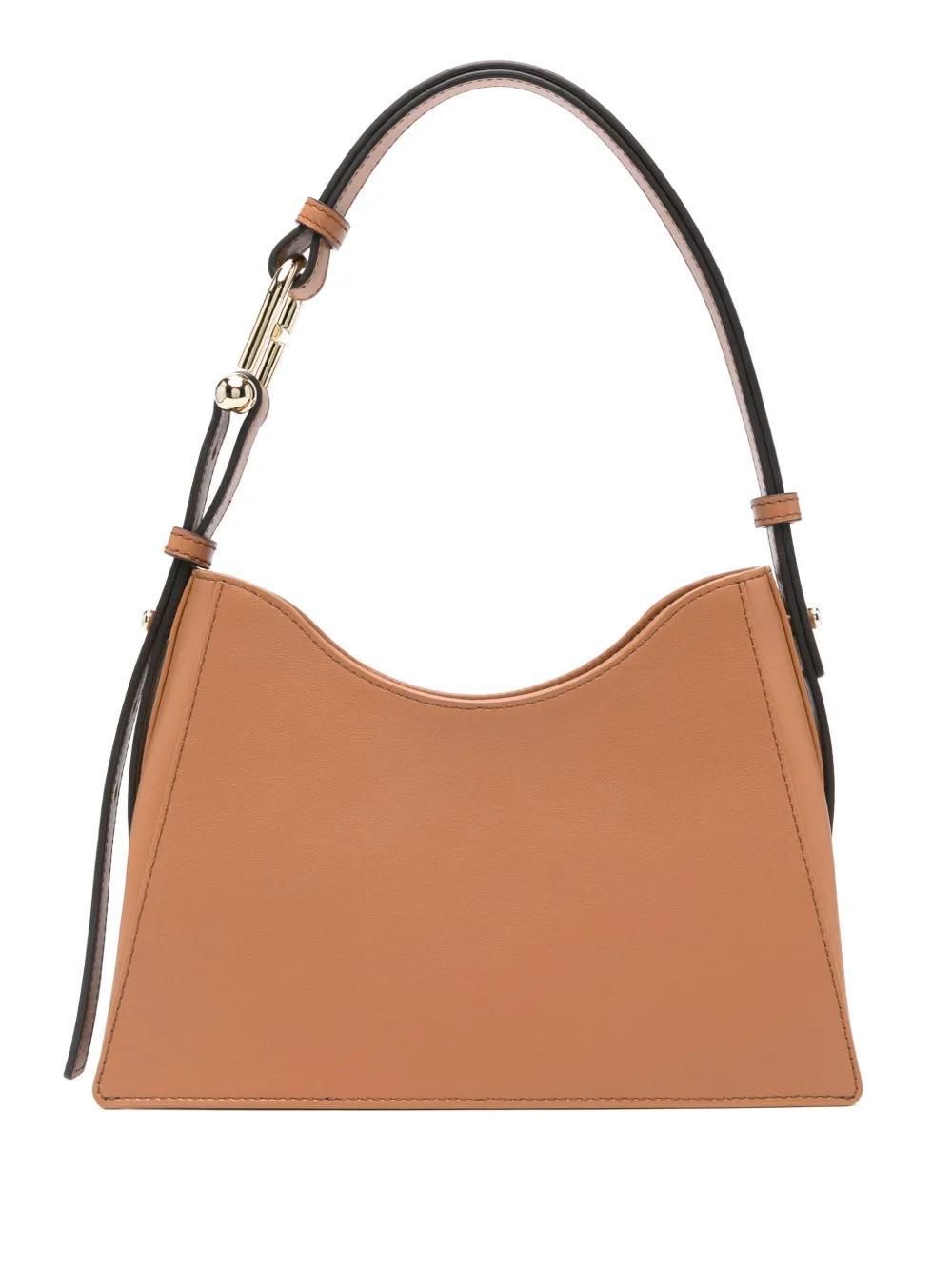 FURLA Mini Nuvola Leather Shoulder Bag In Brown Product Image