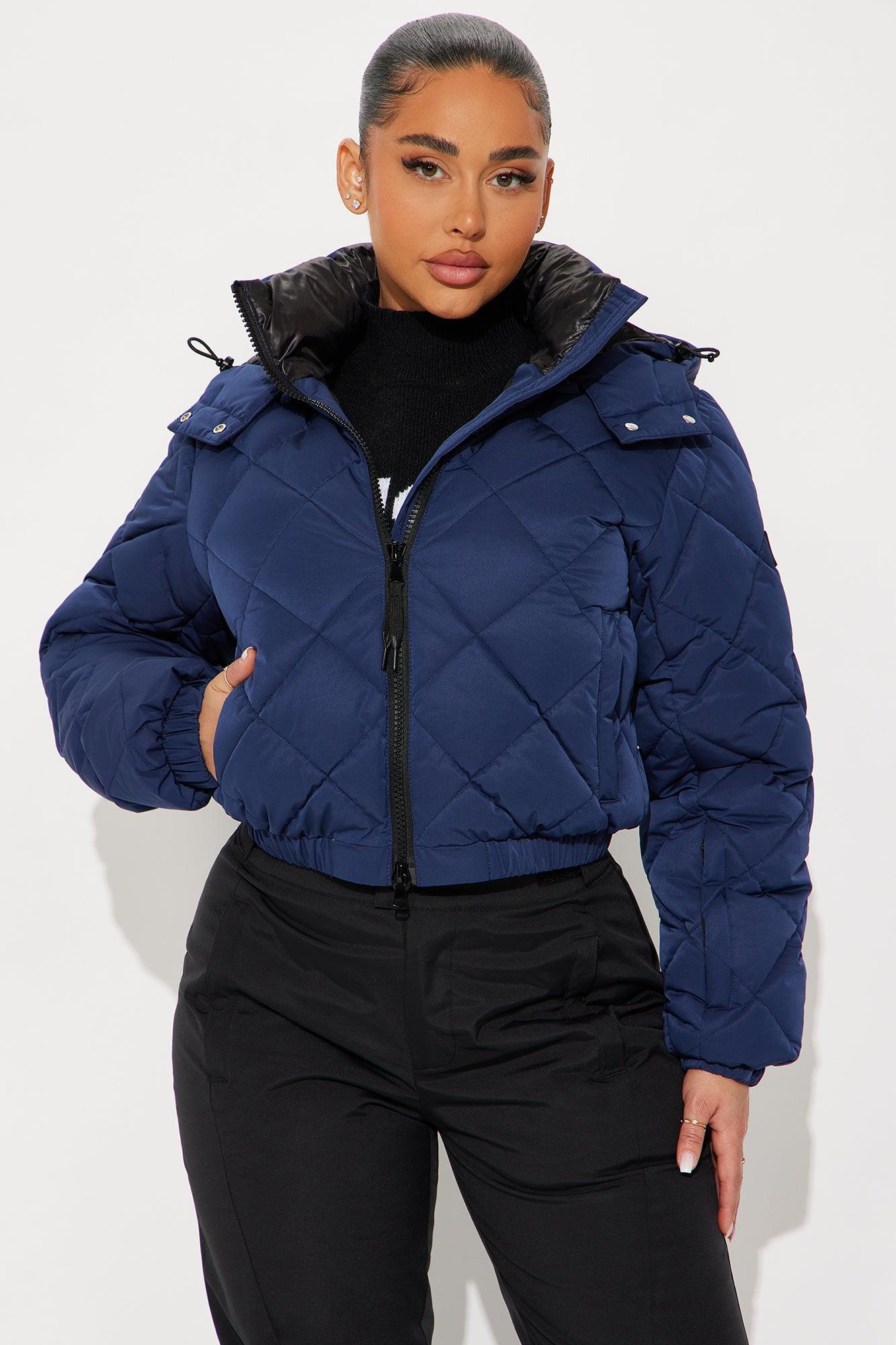 Snow Days Quilted Puffer Jacket - Navy Product Image