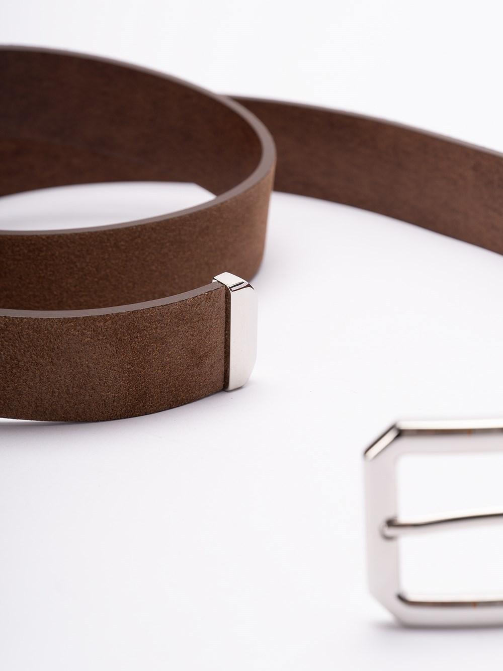 BRUNELLO CUCINELLI Suede Buckle Belt In Brown Product Image