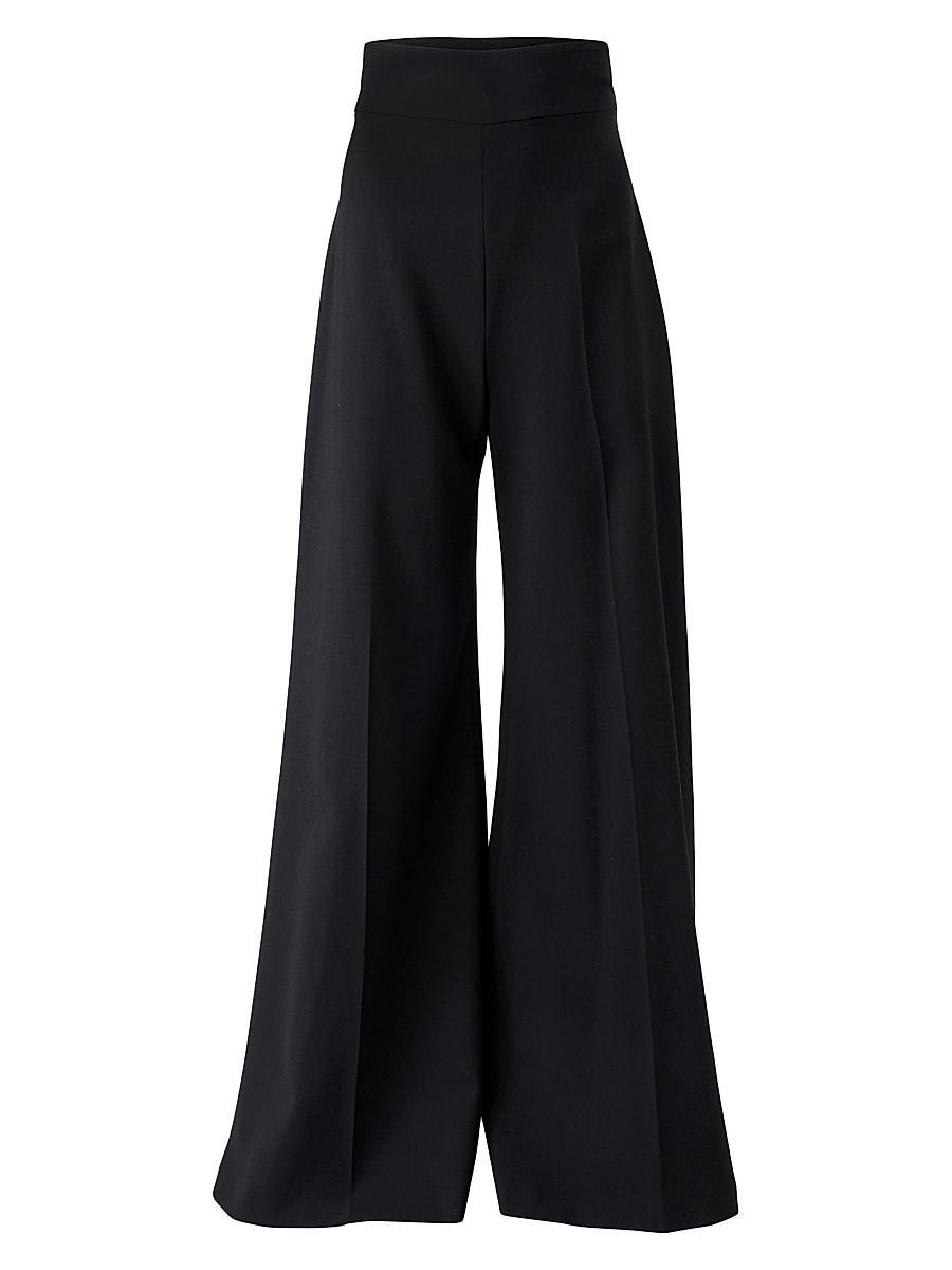 Womens Stretch Wool High-Rise Wide-Leg Pants Product Image