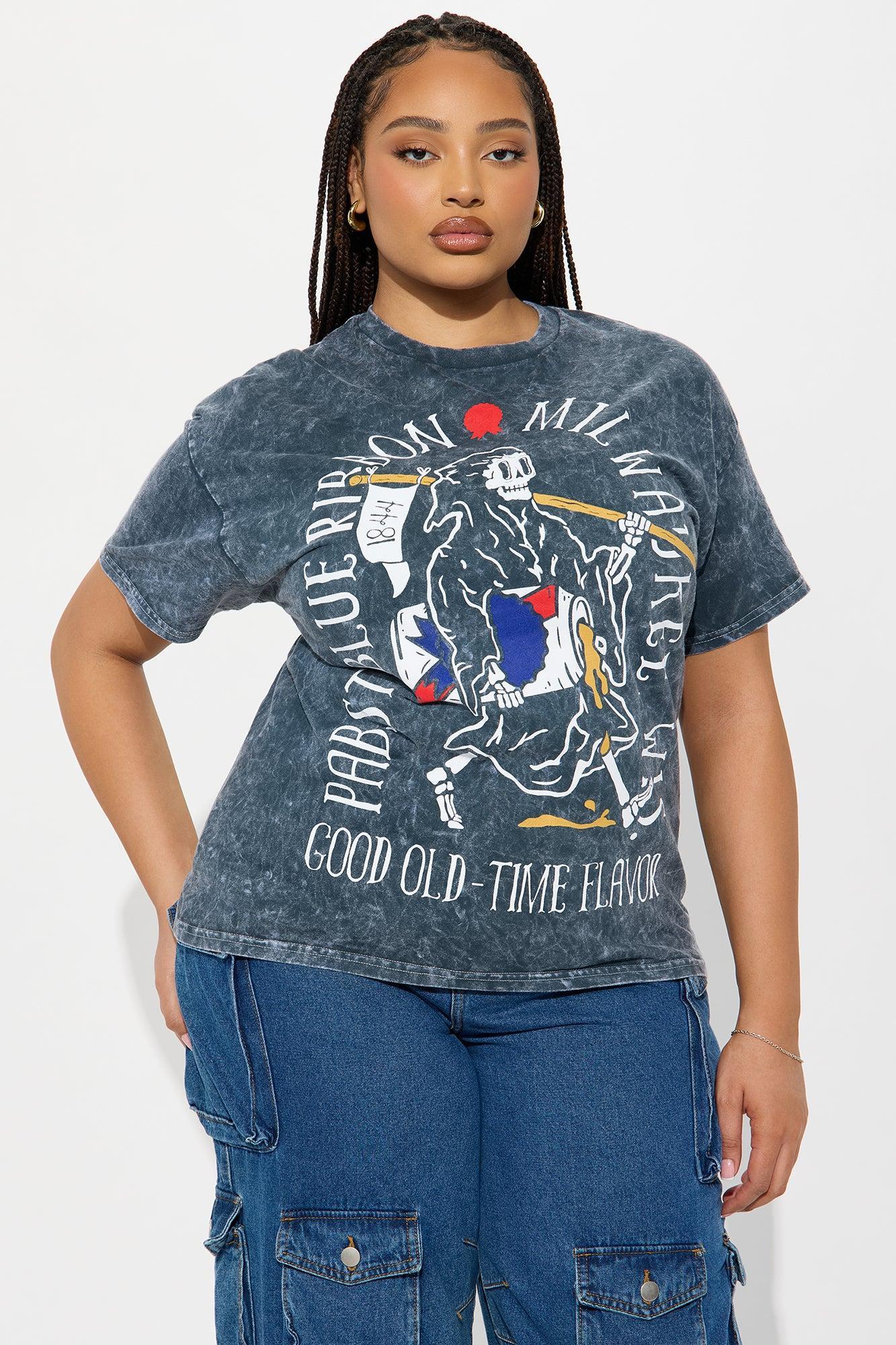 PBR Reaper Washed Oversized Tee - Charcoal Female Product Image