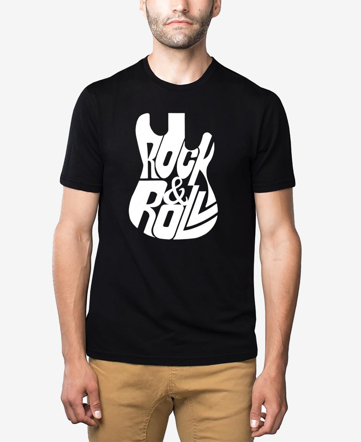 La Pop Art Rock And Roll Guitar - Mens Premium Blend Word Art T-Shirt Product Image