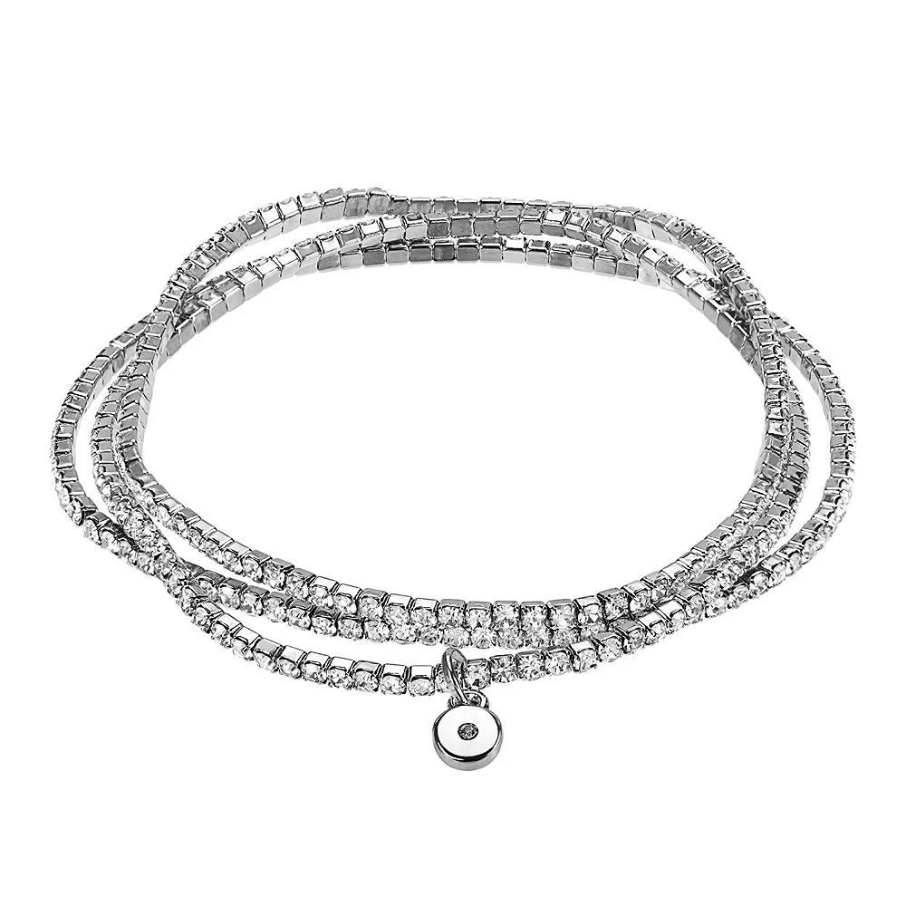 LC Lauren Conrad Simulated Crystal Multistrand Bracelet, Women's, Silver Tone Product Image