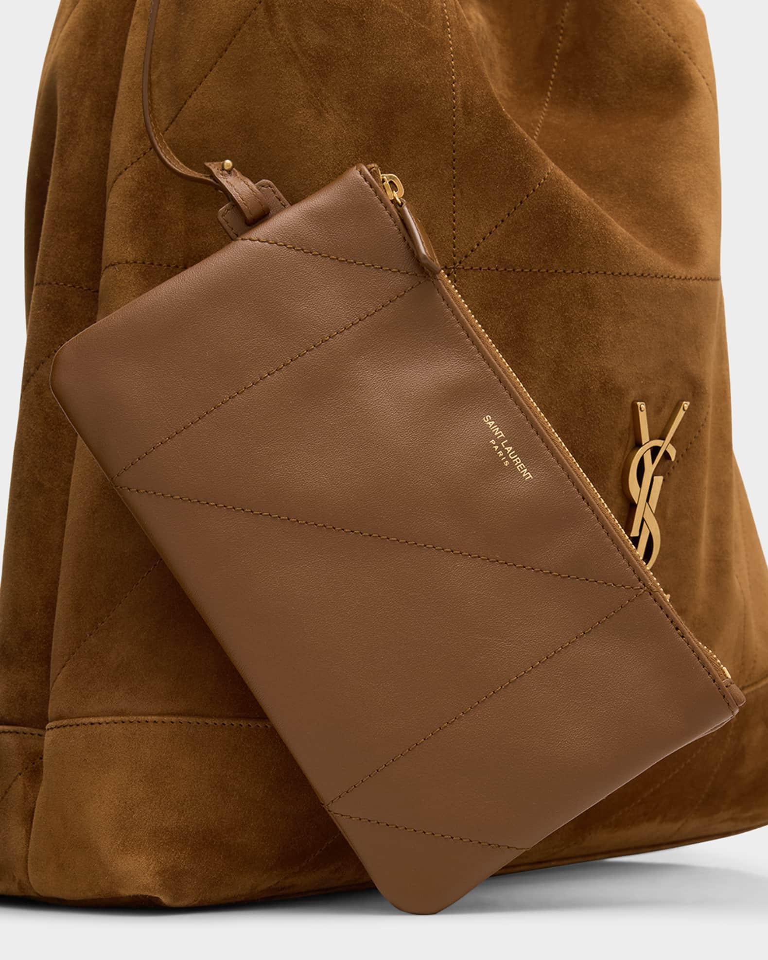 Jamie Large Pochon YSL Shoulder Bag in Quilted Suede Product Image