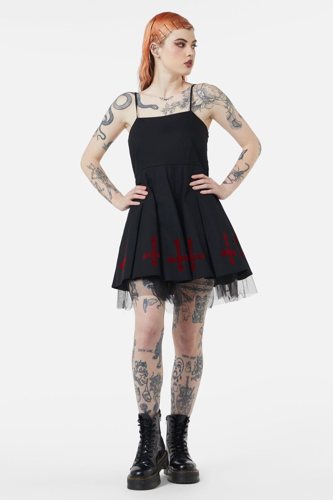 Hail Lilith Flocked Hem Bustier Dress Product Image