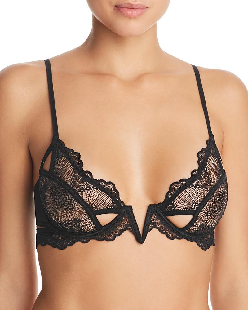 Thistle and Spire Kane Cutout V Wire Bra Black 36C Product Image