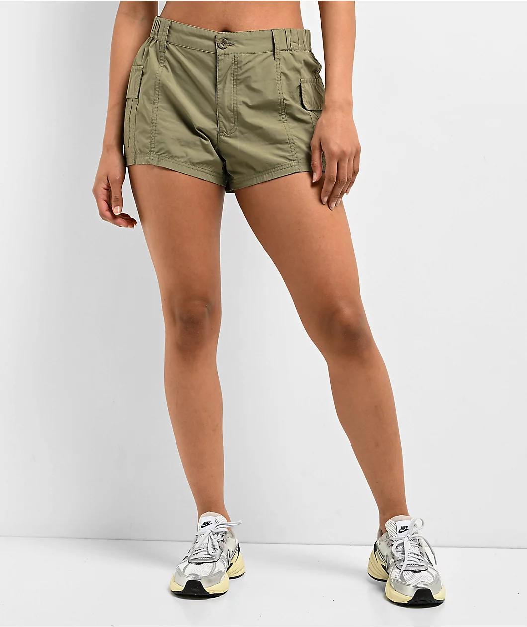 Empyre Evie Olive Green Cargo Shorts Product Image