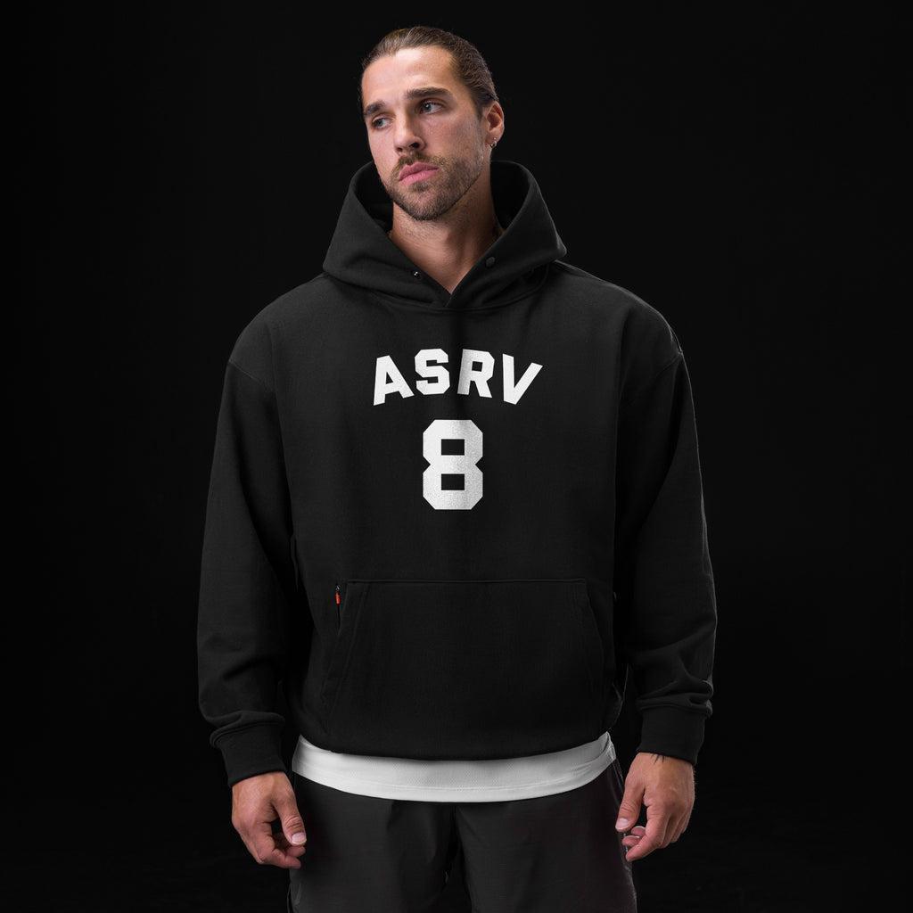 0874. Tech-Terry™ Zip Pocket Hoodie - Black "ASRV 8" Product Image