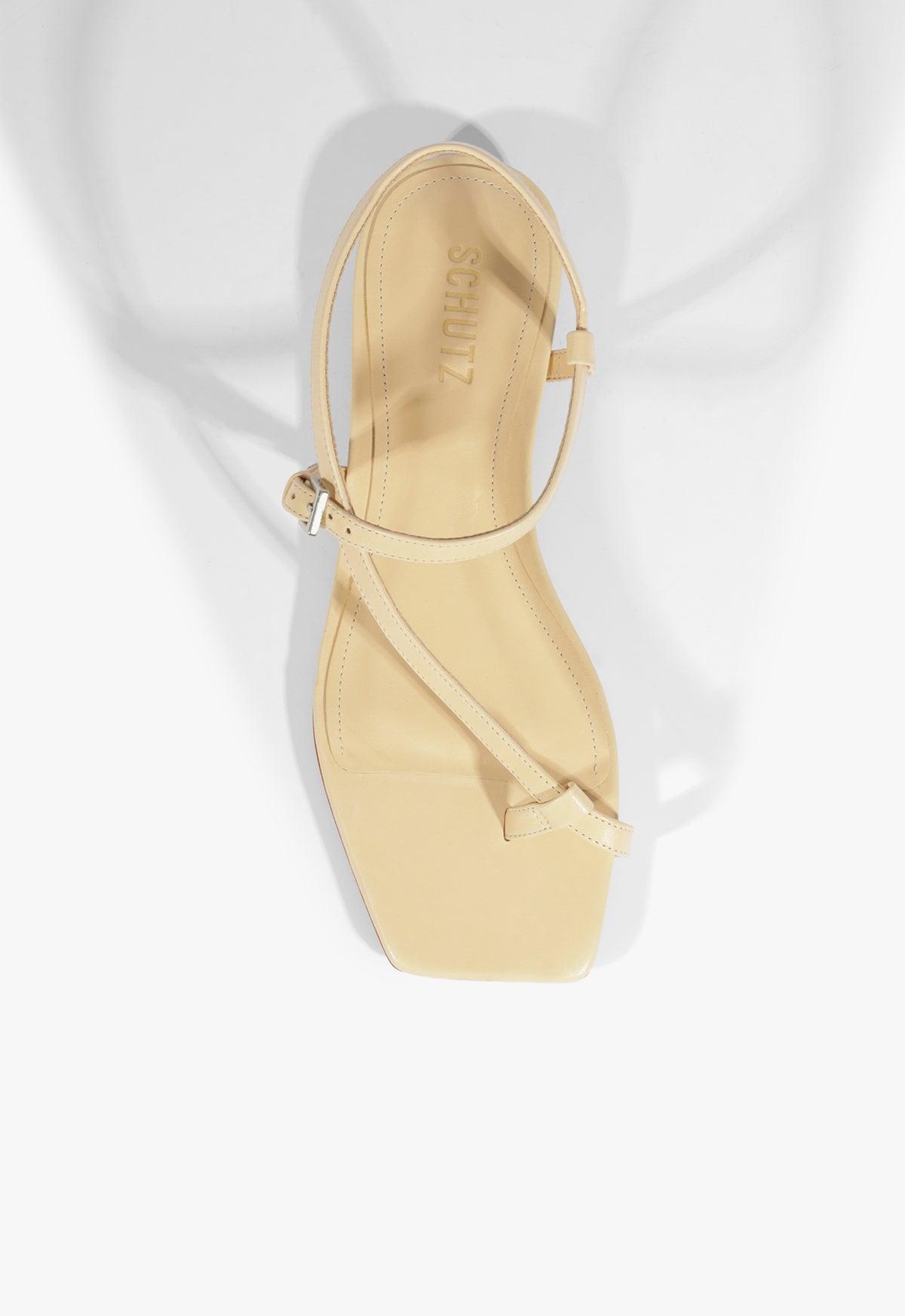Lisa Beige Suede Flat Sandal Product Image