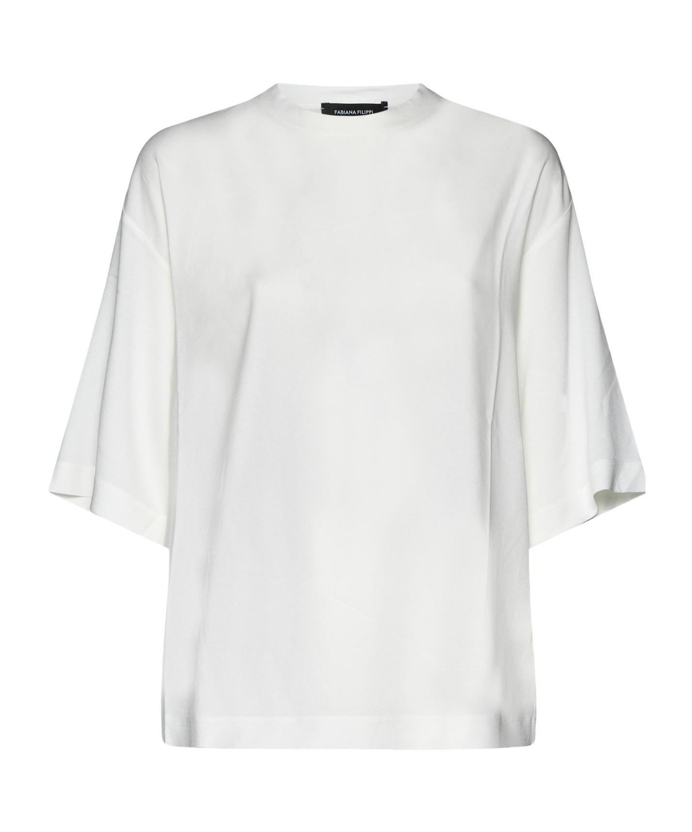 FABIANA FILIPPI Crew-neck T-shirt In Bianco Product Image