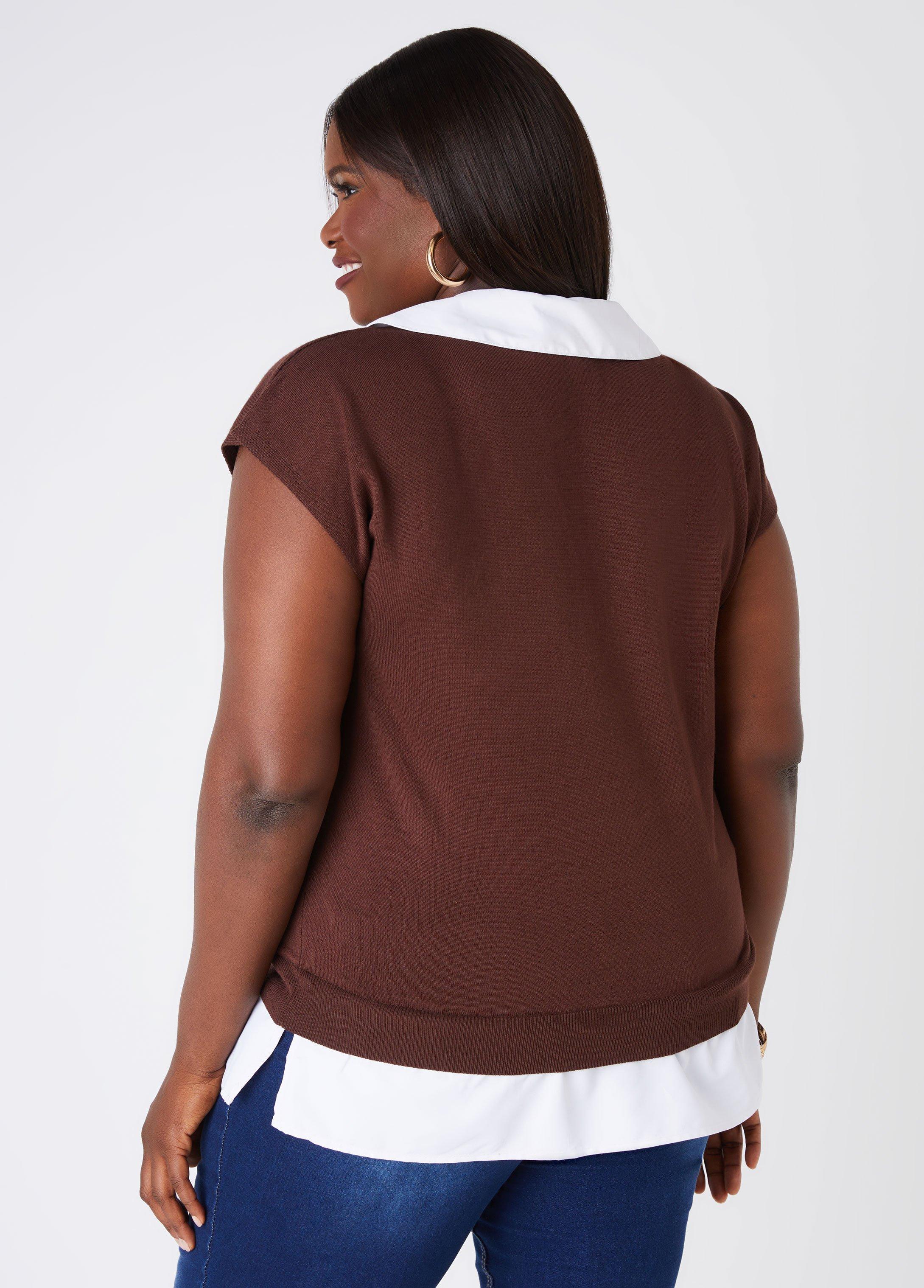 Poplin Paneled Sweater Product Image