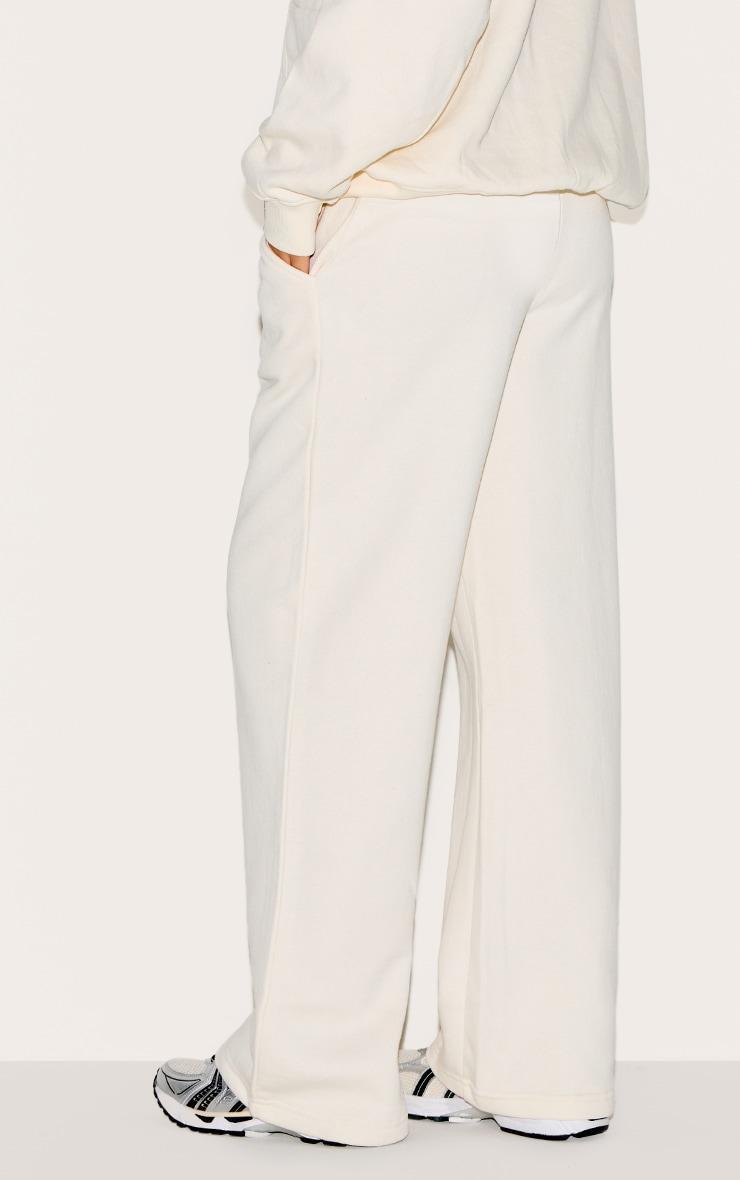 Cream Wide Leg Drawstring Sweatpants Product Image