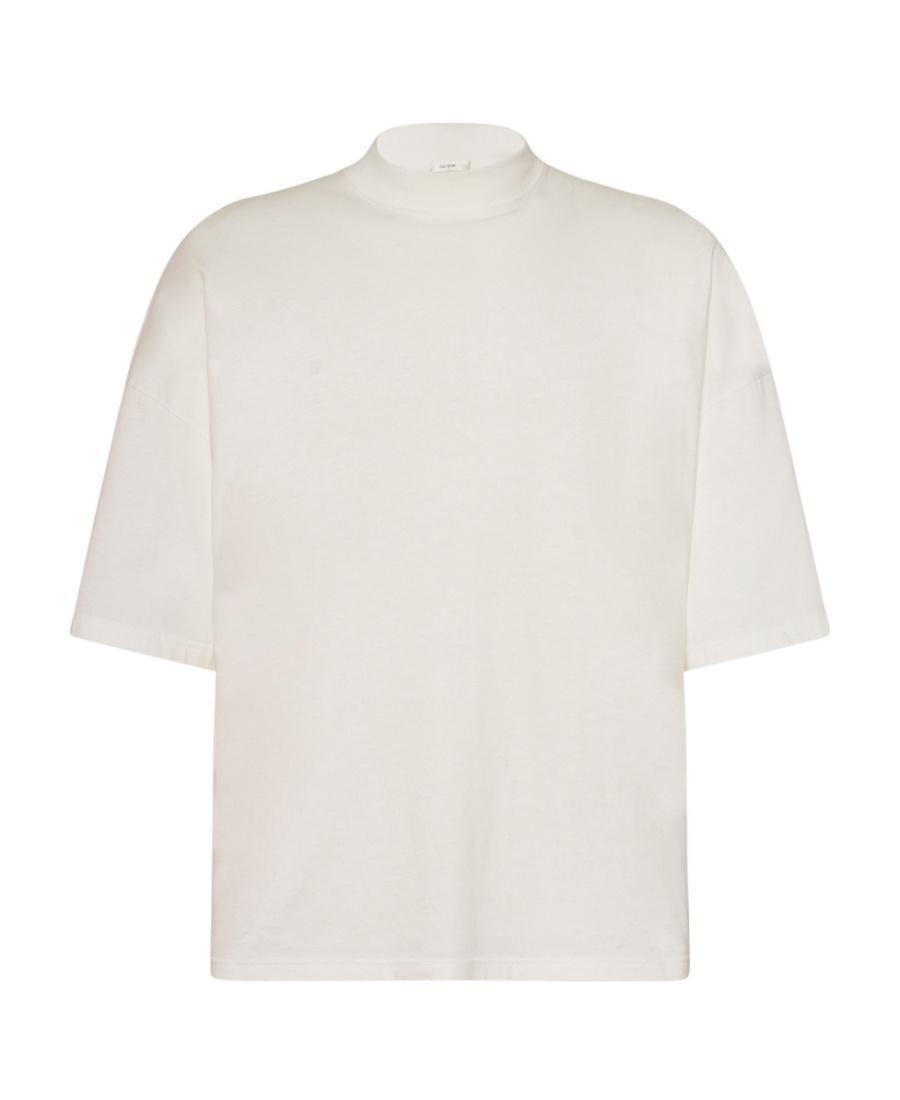 THE ROW Short-sleeved Half-high Collar T-shirt In White Product Image