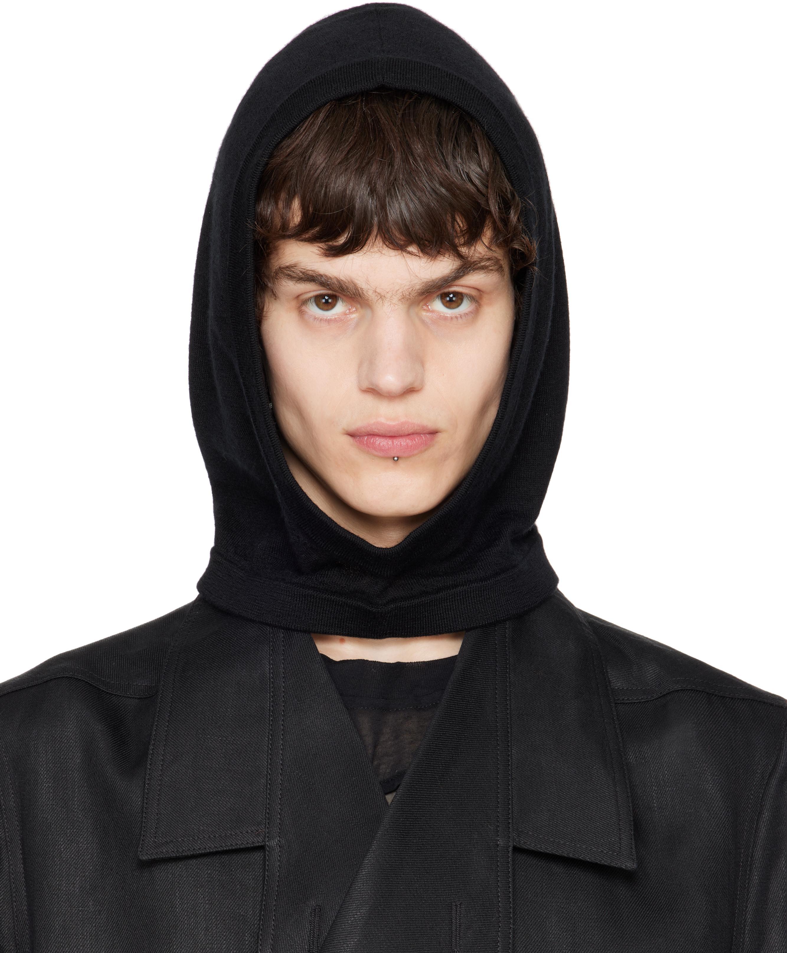 RICK OWENS Black Hollywood Cashmere Hood Product Image