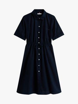 Linen-Cotton Blend Midi Shirtdress Product Image