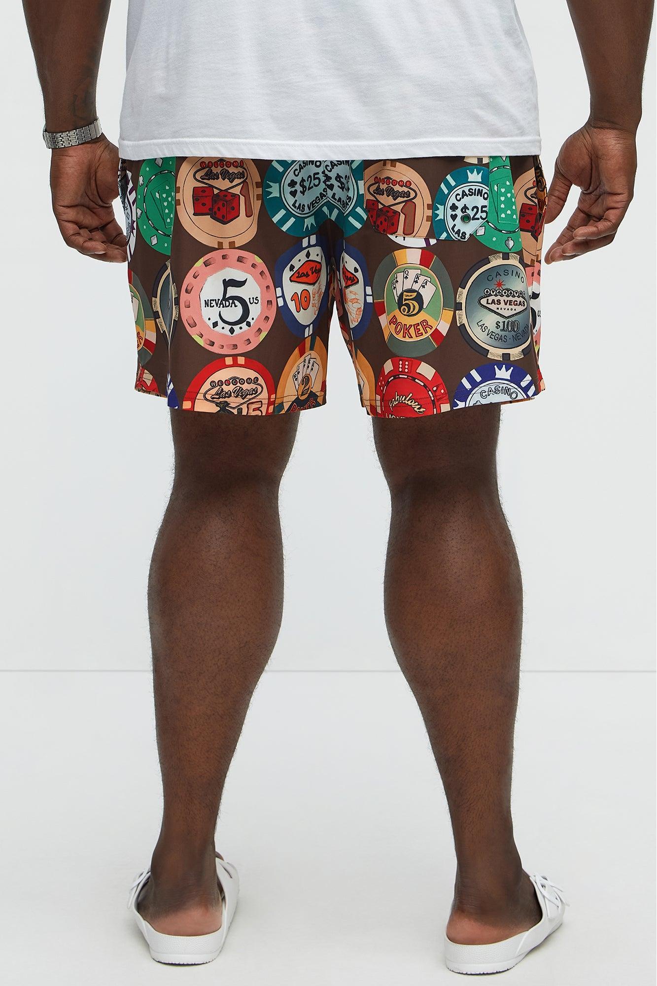 Lucky Hand Swim Mid Trunk - Multi Color Male Product Image