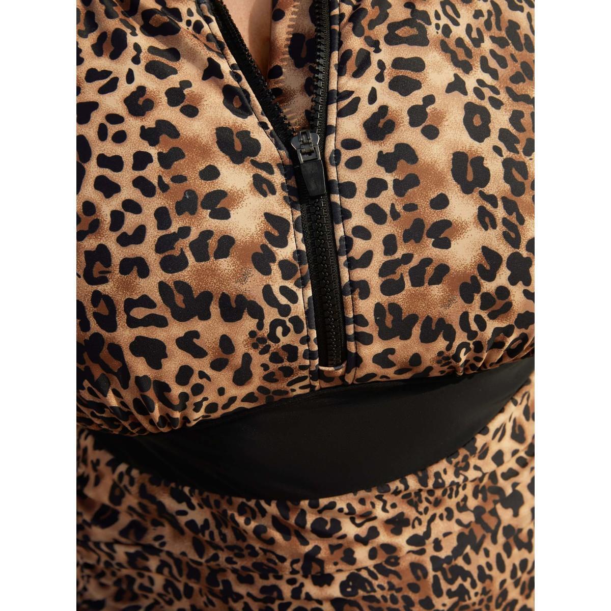 Plus Size Leopard Print Ruched One-Piece Swimsuit Women's Swimwear Leopard Beach Curve Bathing Suits High stretch One Pieces BloomChic 14-16/1X Product Image