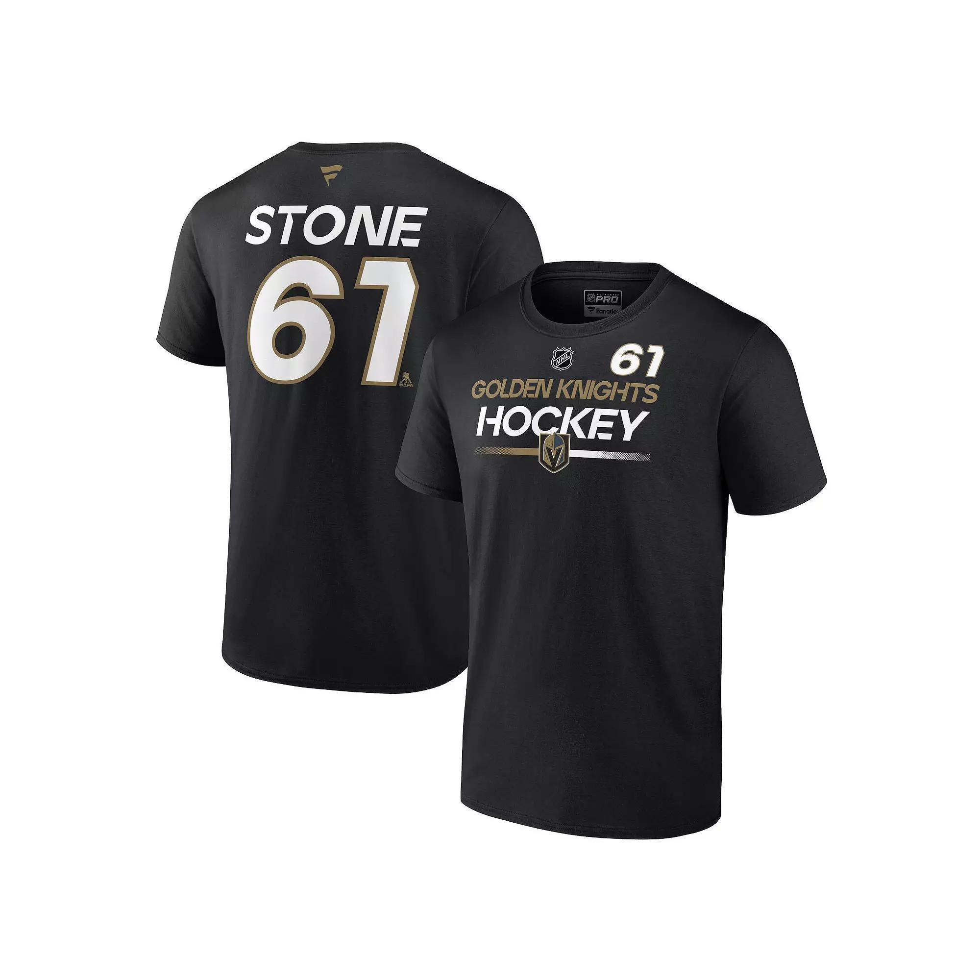 Men's Fanatics Branded Mark Stone Black Vegas Golden Knights Authentic Pro Prime Name & Number T-Shirt,  Product Image