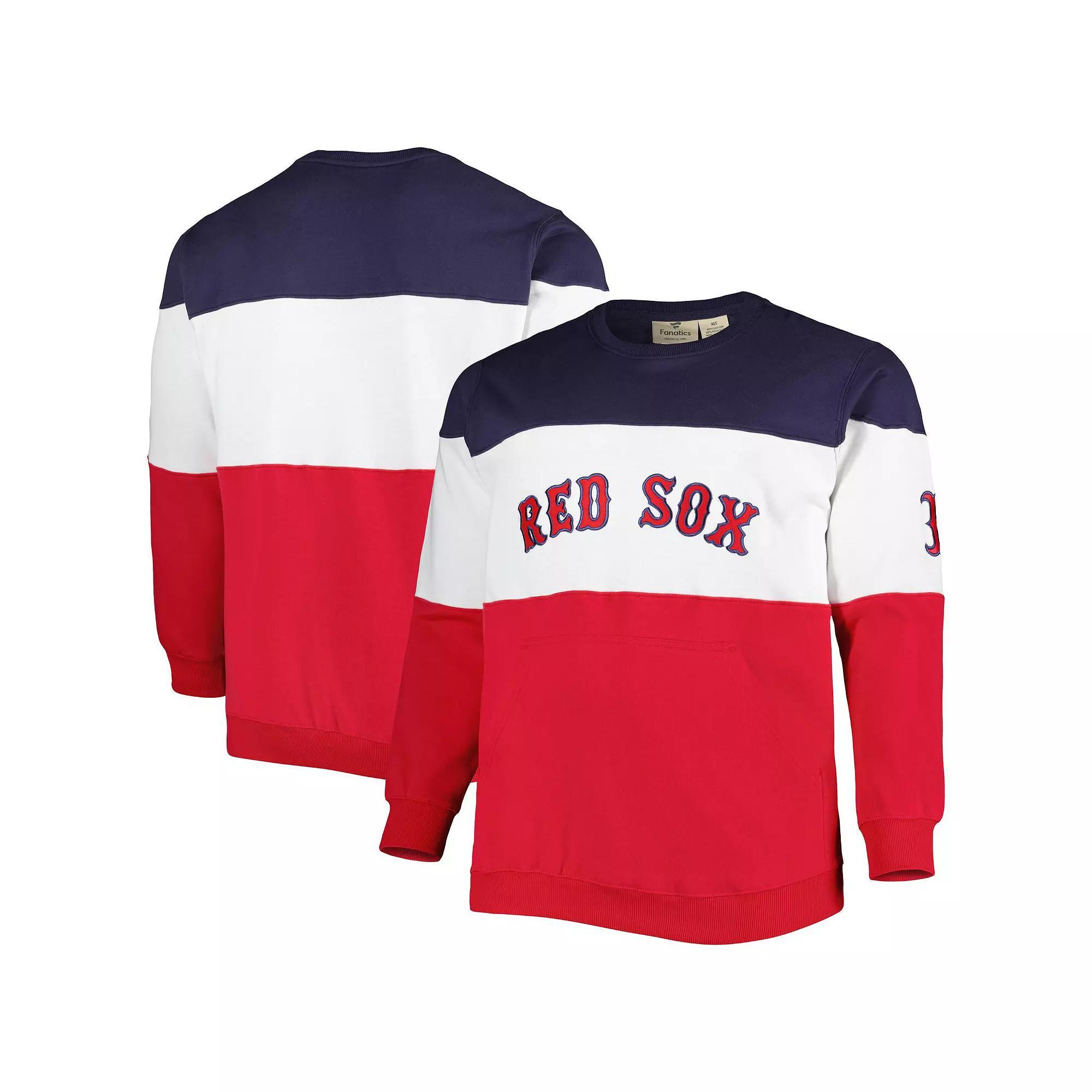 Men's Navy/Red Boston Red Sox Big & Tall Pullover Sweatshirt, Size: 3XLT, Blue Product Image