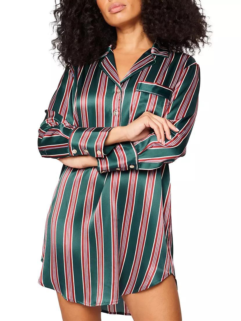 Mulberry Silk Lancaster Stripe Nightshirt Product Image