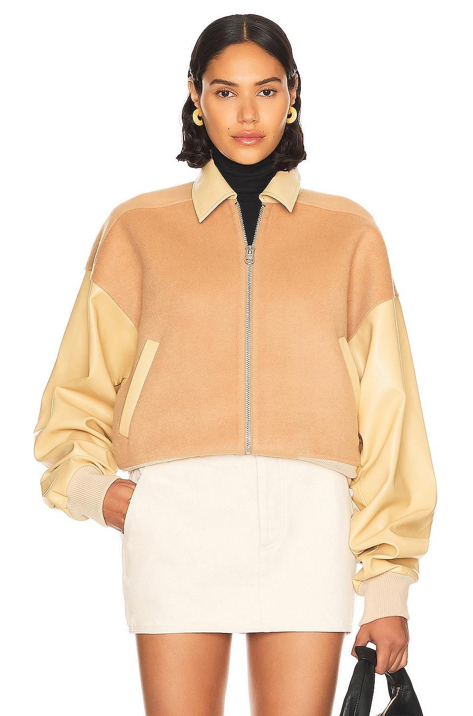 Faux Leather & Wool Blend Bomber Helsa Product Image