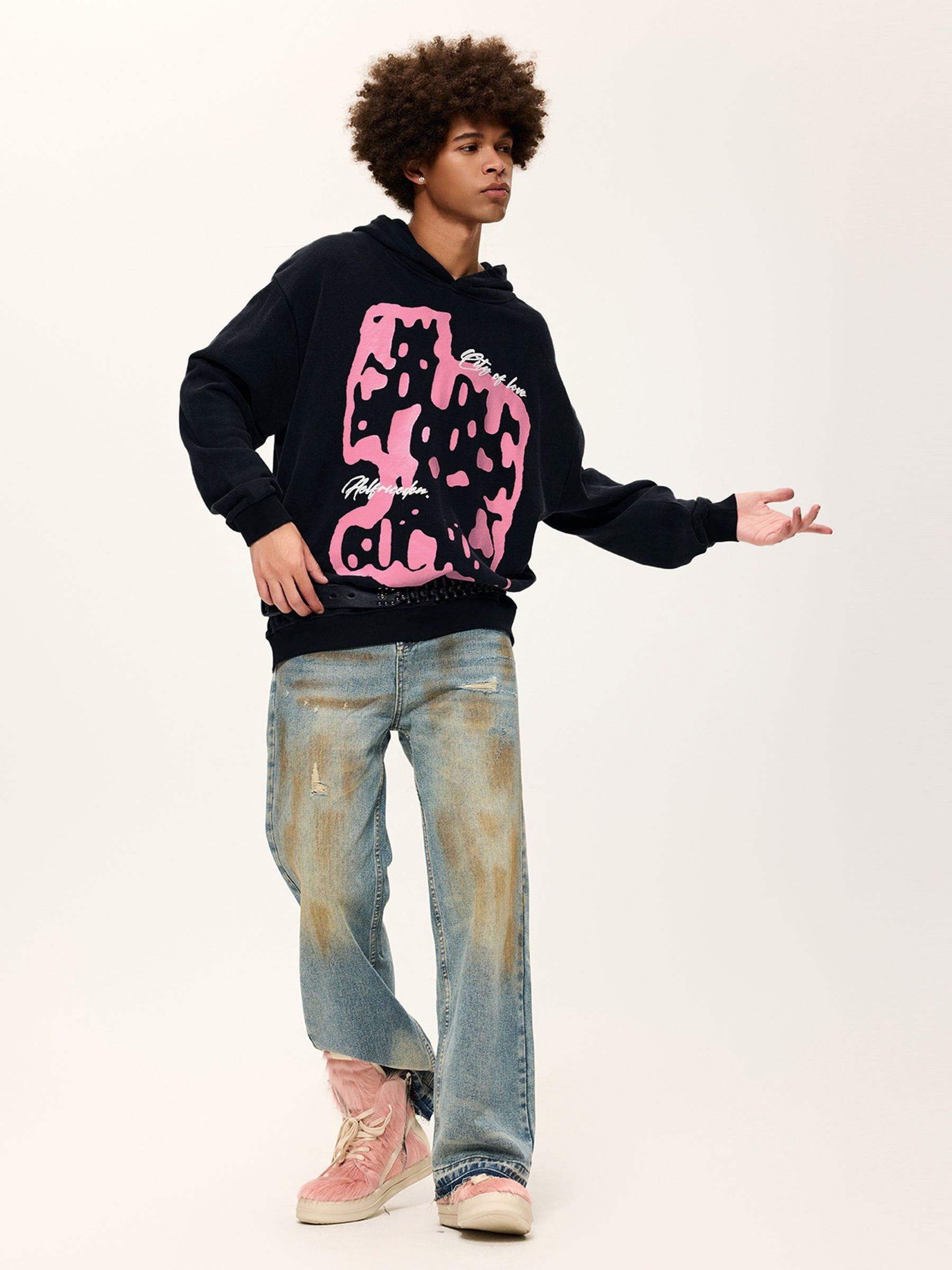 Aelfric Eden Oversized Abstraction Graphic Hoodie Product Image