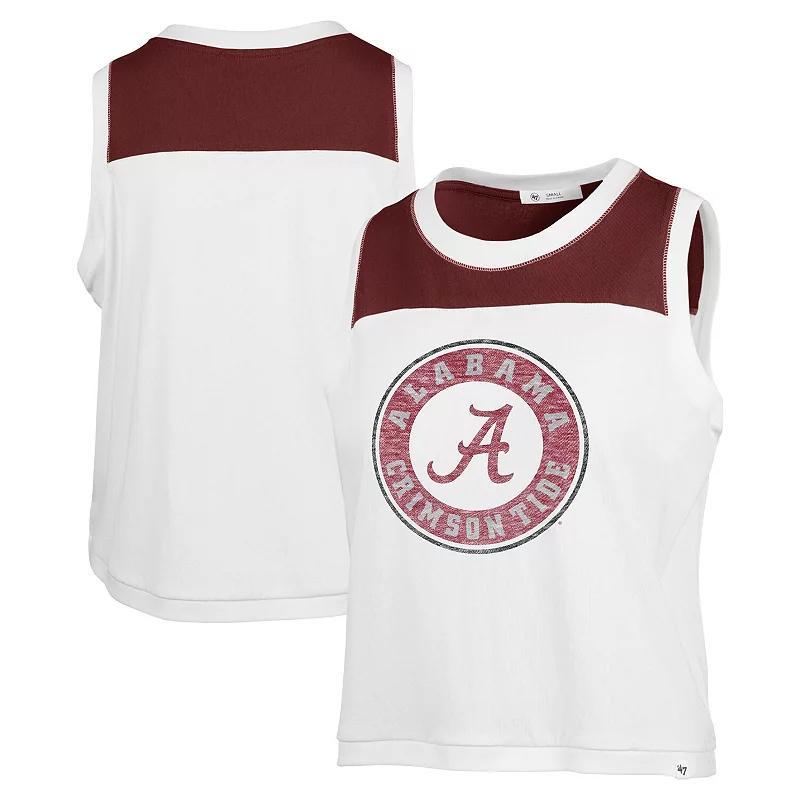 Women's '47 White Alabama Crimson Tide Premier Zoey Waist Length Tank Top, Size: Medium Product Image