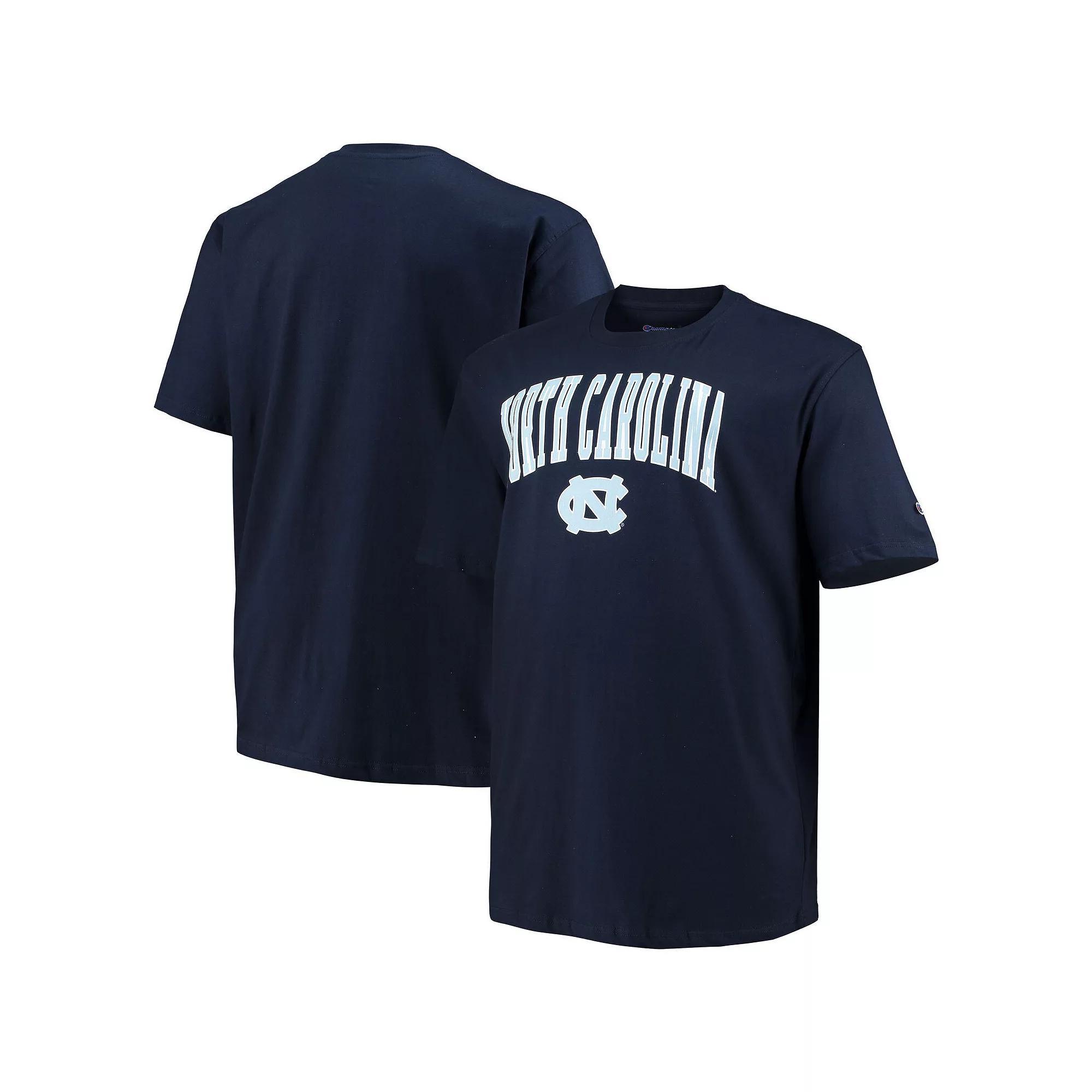 Men's Champion Navy North Carolina Tar Heels Big & Tall Arch Over Wordmark T-Shirt, Size: XLT, Blue Product Image
