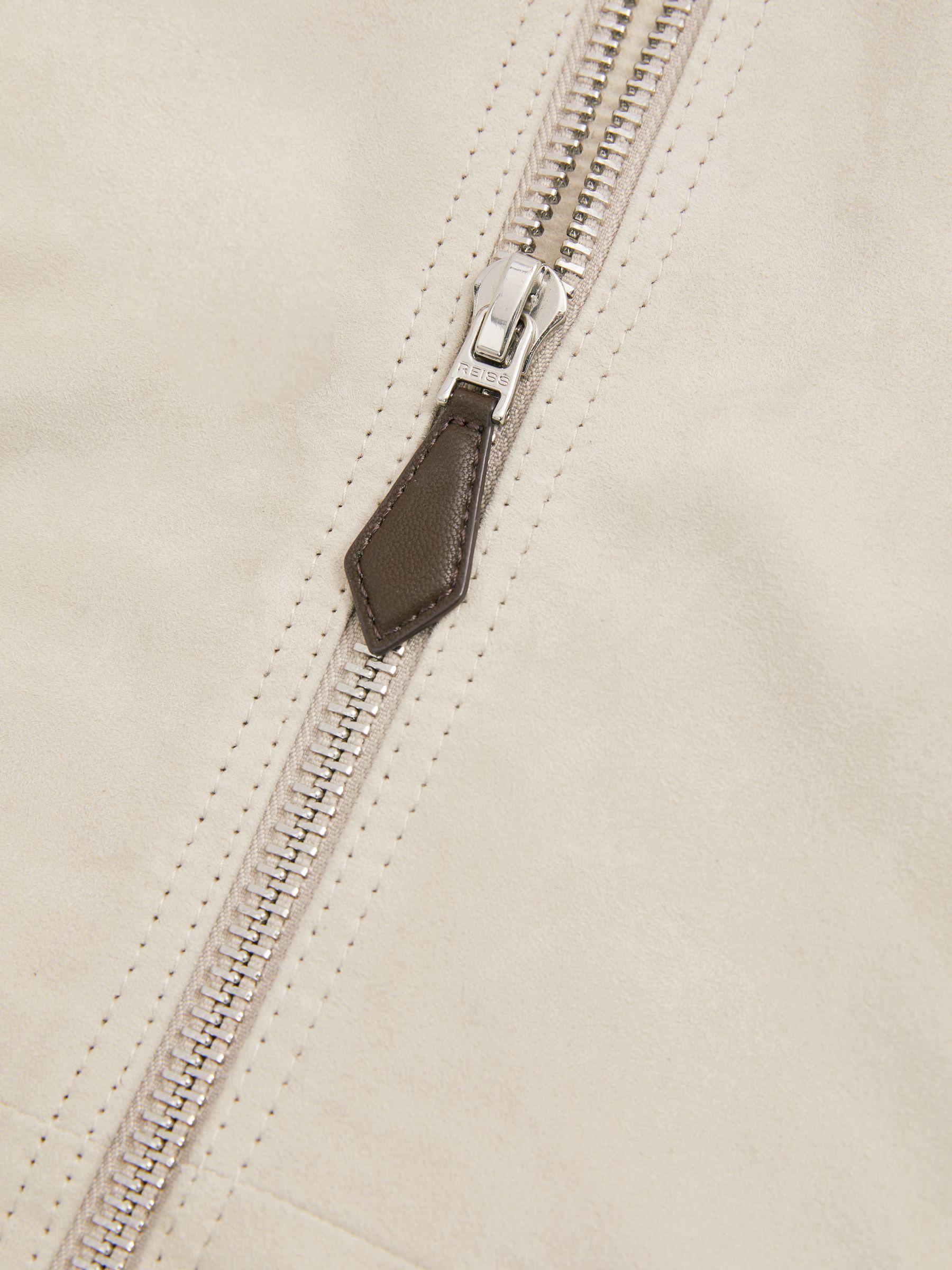 Diego Off White Suede Bomber Jacket Product Image