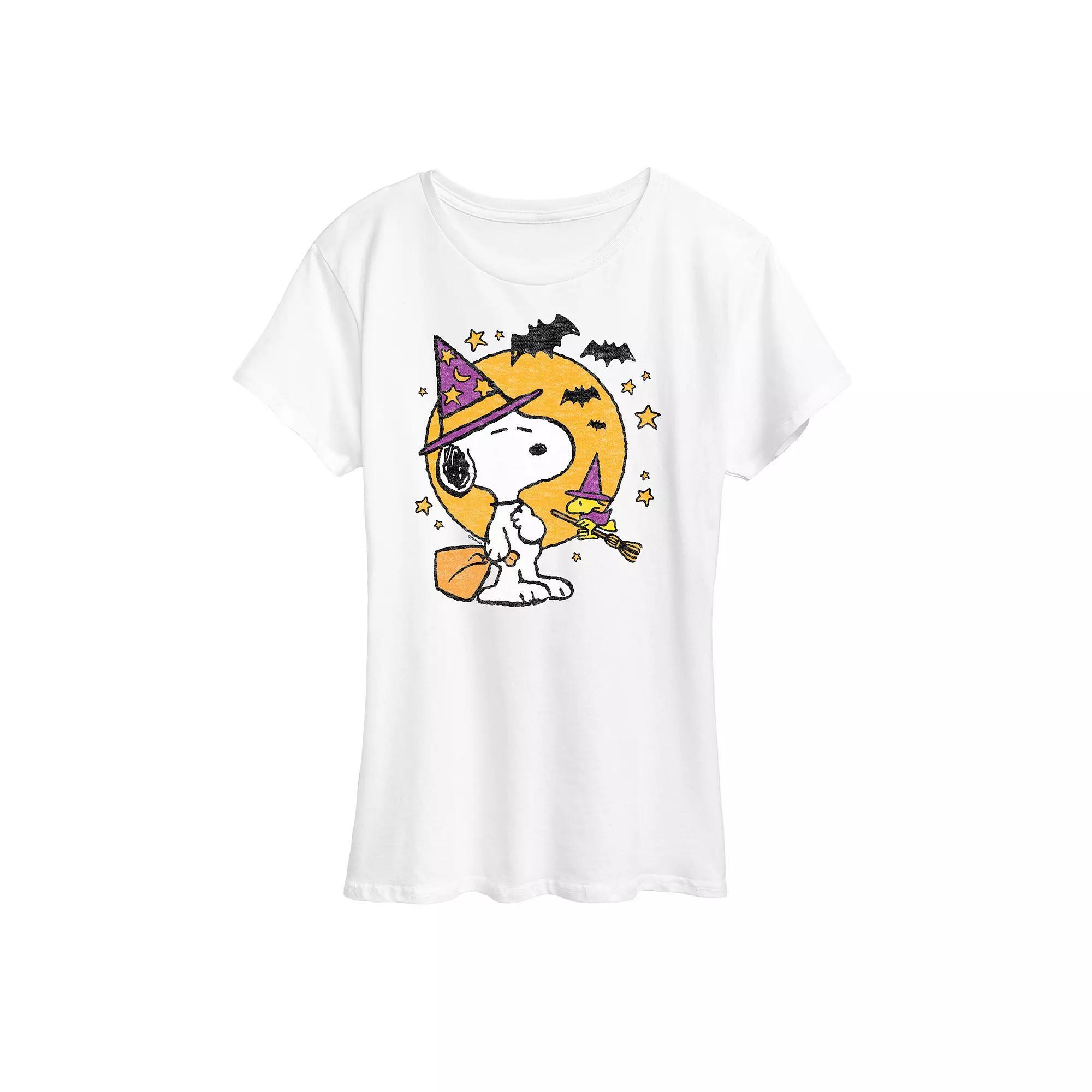 Women's Peanuts Snoopy & Woodstock Witchcraft Graphic Tee, Size: XXL, White Product Image