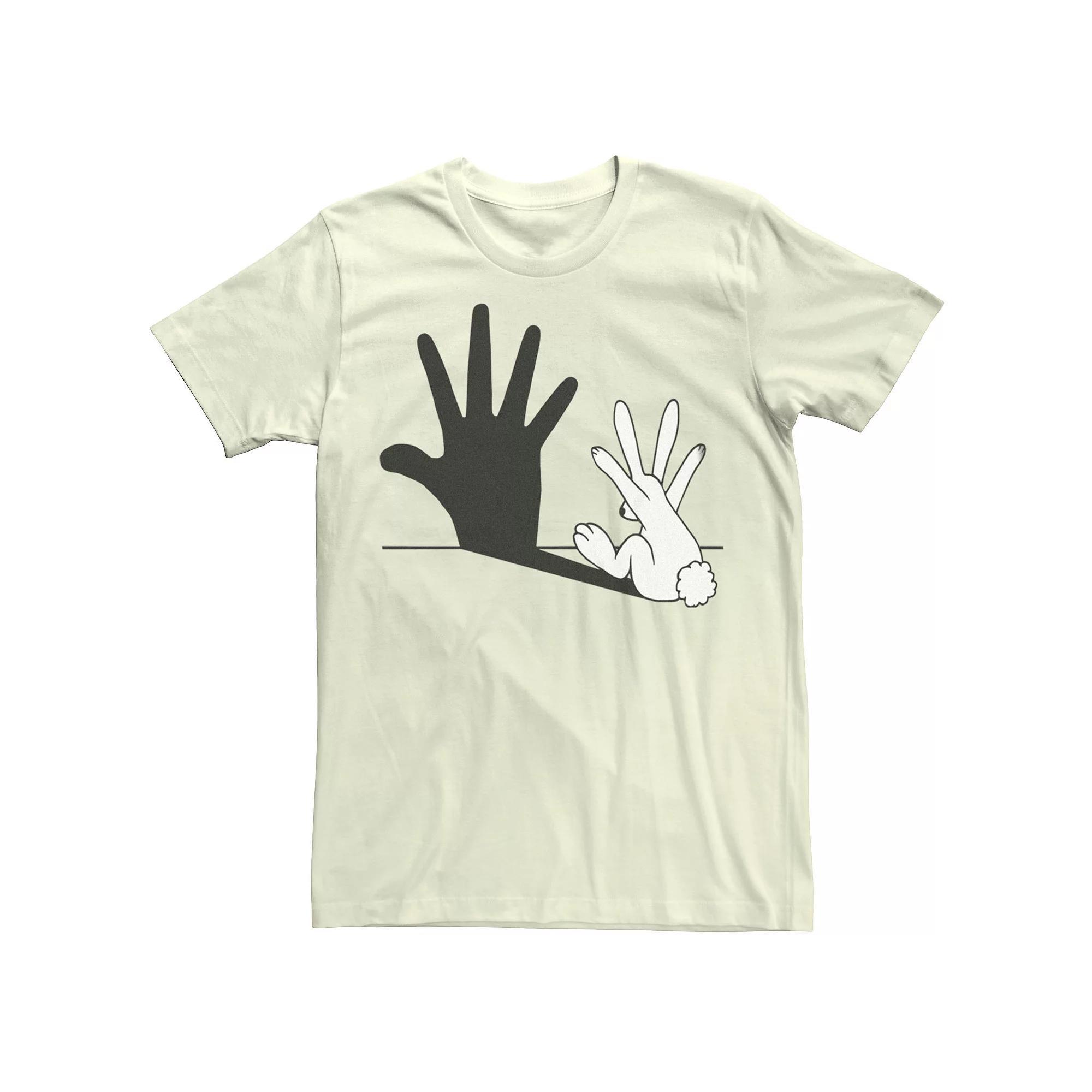 Men's Rabbit Hand Shadow Graphic Tee, Size: Medium, Natural Product Image