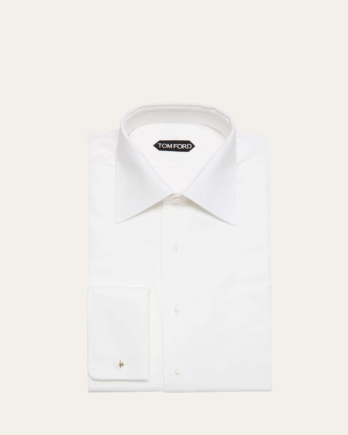 Mens French Cuff Pique Dress Shirt Product Image