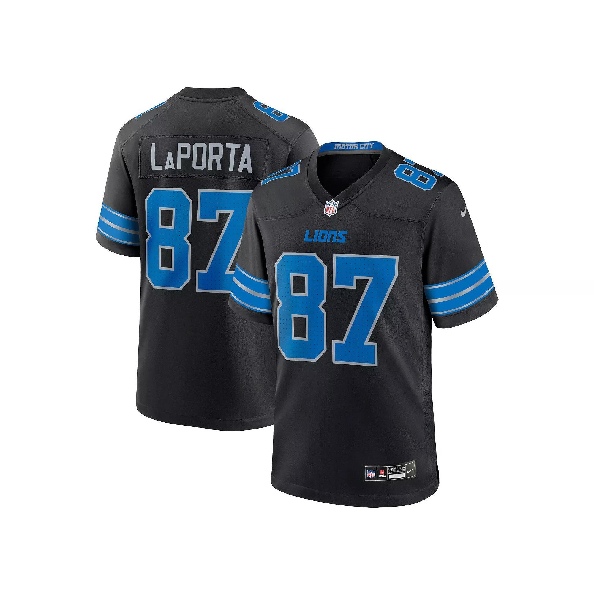 Men's Nike Sam LaPorta Black Detroit Lions 2nd Alternate Game Jersey,  Product Image