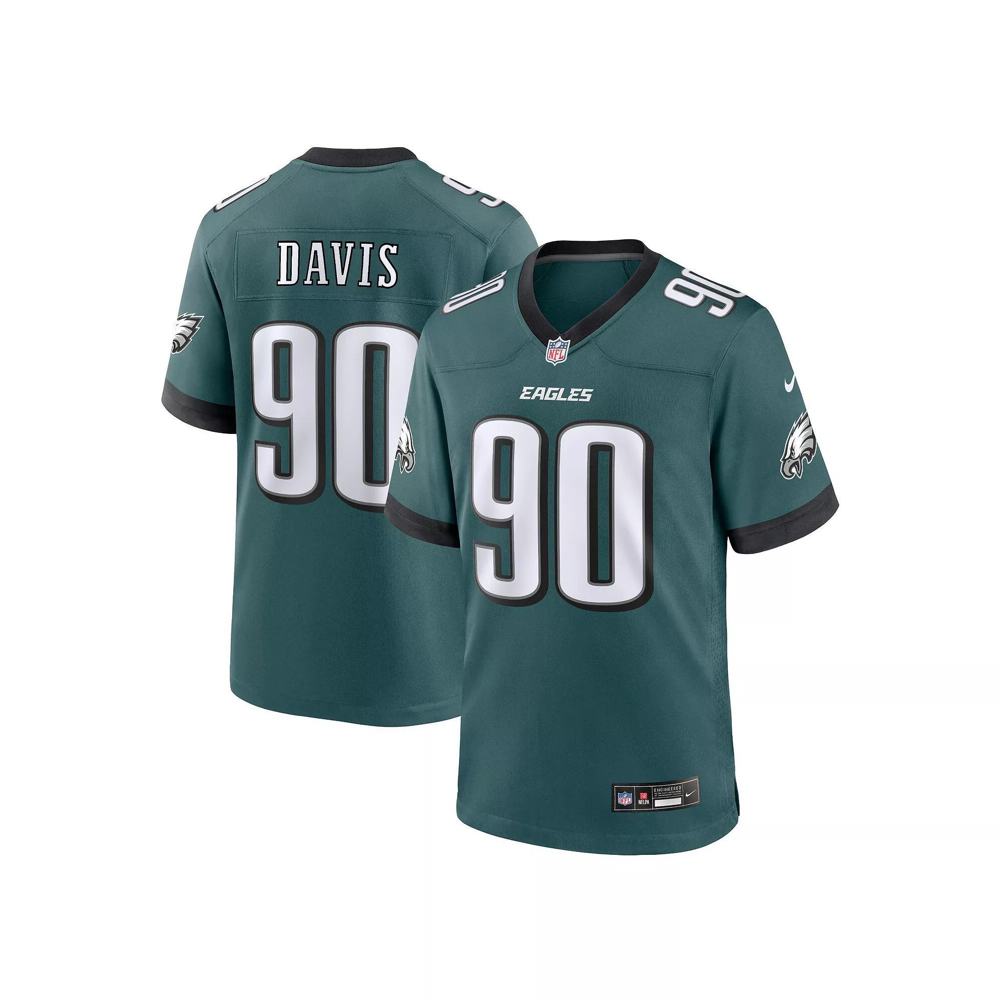 Men's Nike Jordan Davis Midnight Green Philadelphia Eagles Team Game Jersey,  Product Image