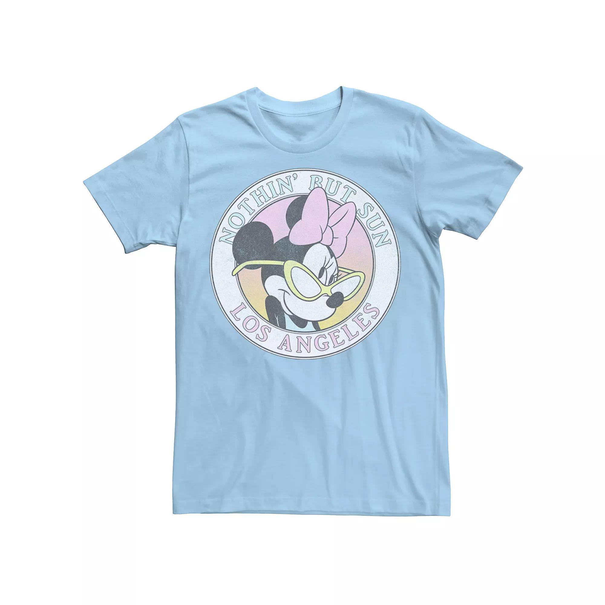 Disney's Mickey & Friends Minnie Los Angeles Portrait Men's Tee, Size: Medium, Light Blue Product Image