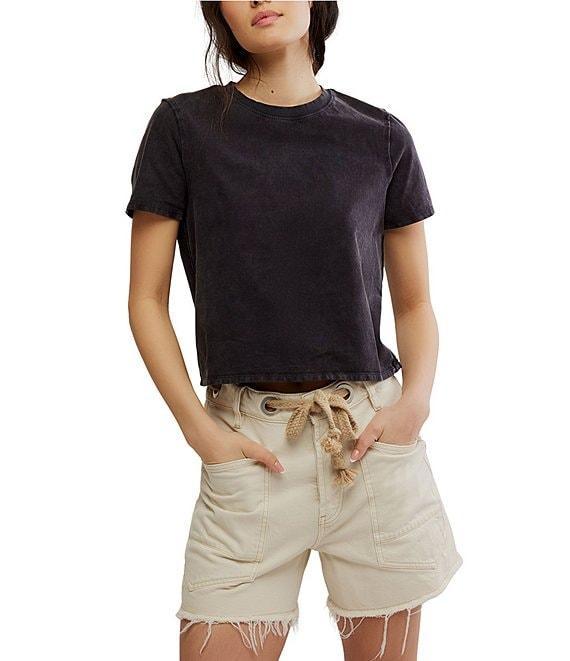 Free People We The Free Everyday Crew Neck Short Sleeve Semi Cropped Tee Product Image