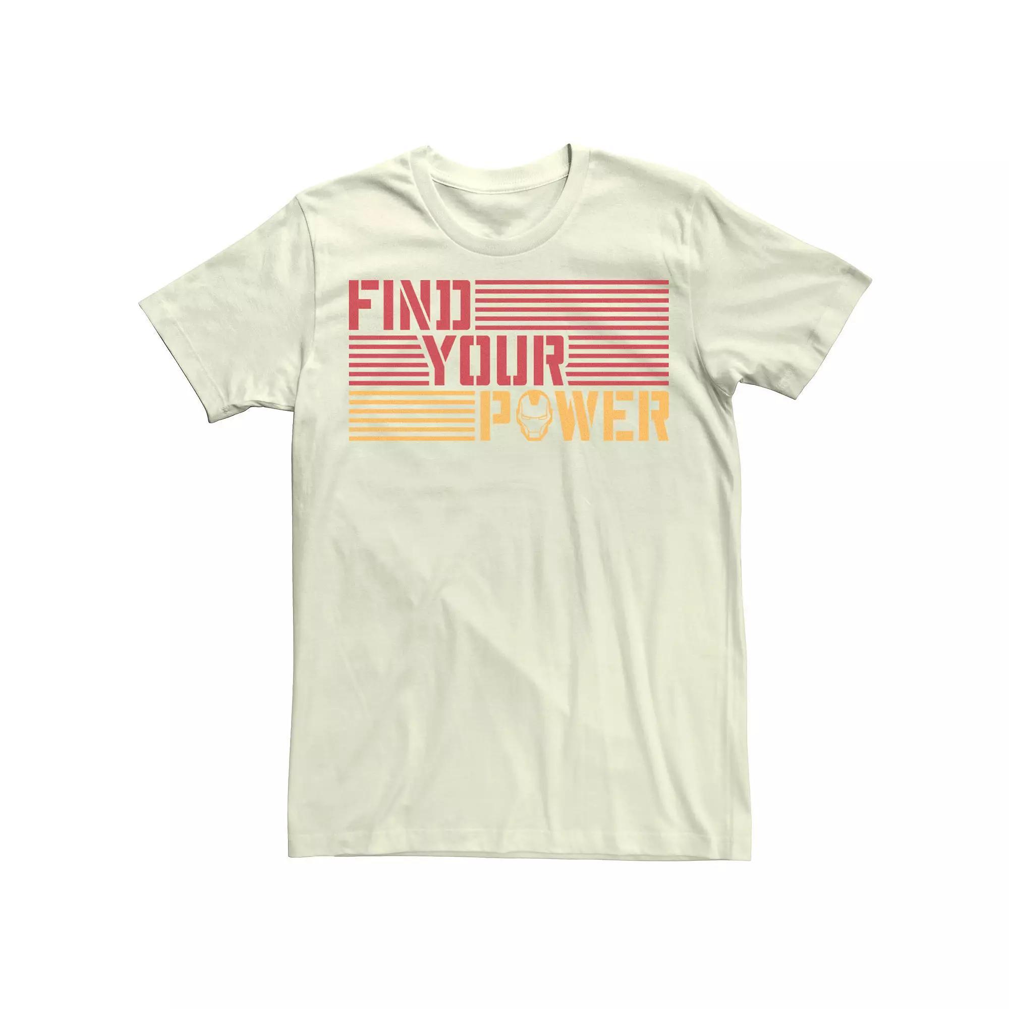 Men's Marvel Iron Man Find Your Power Striped Text Tee,  Product Image