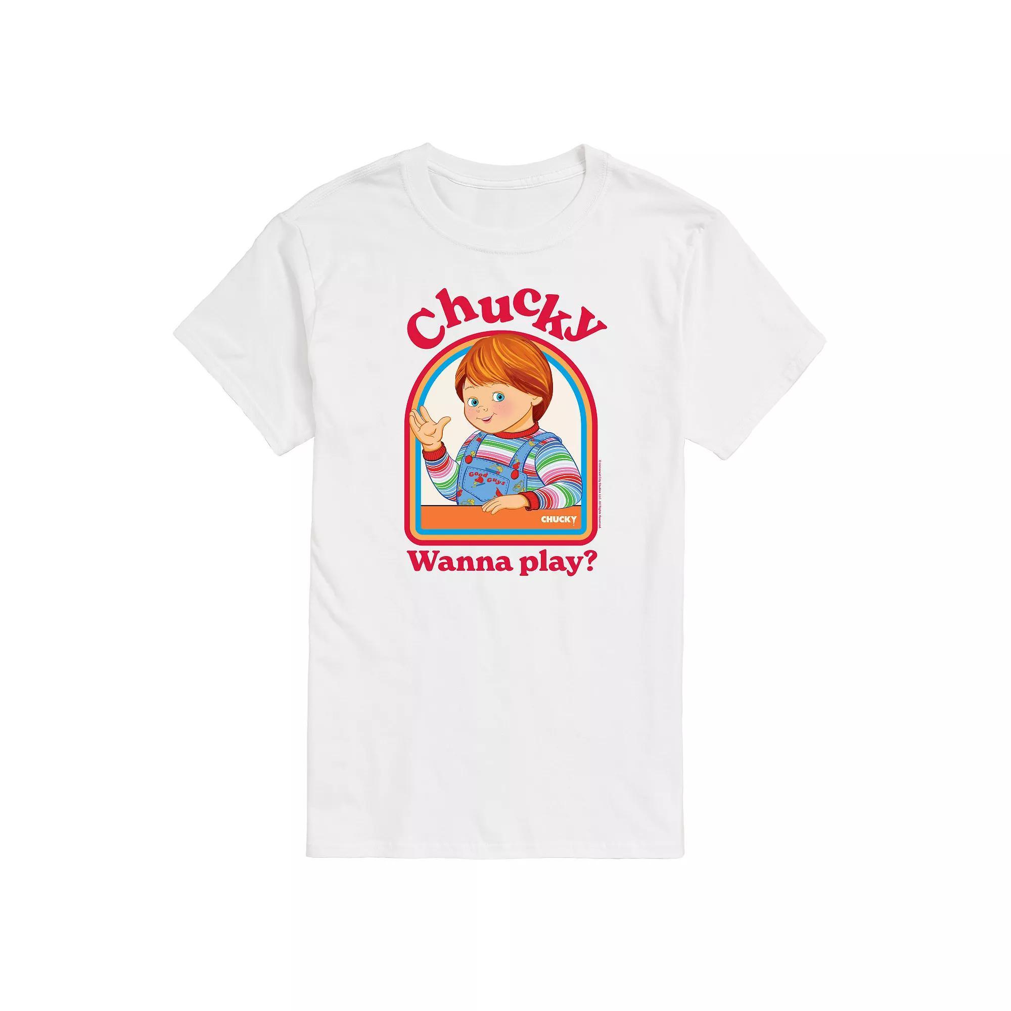 Men's Chucky Wanna Play Graphic Tee, Size: XL, White Product Image