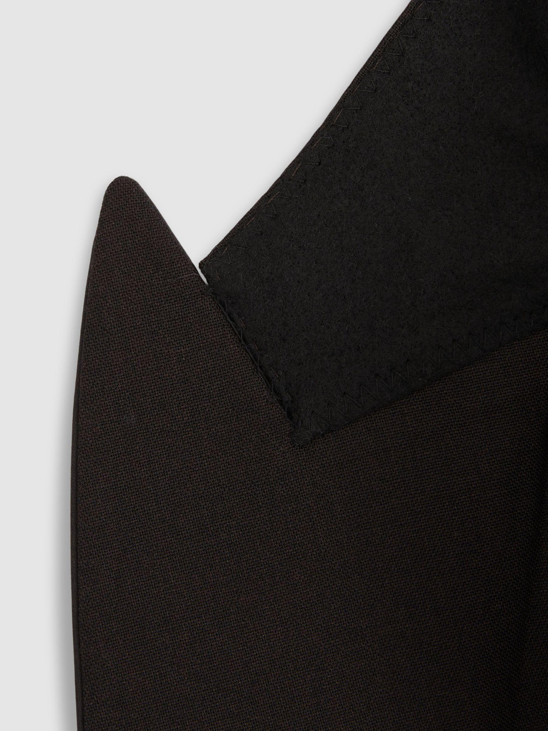Double-Breasted Tuxedo Jacket in Wool in Brown Product Image