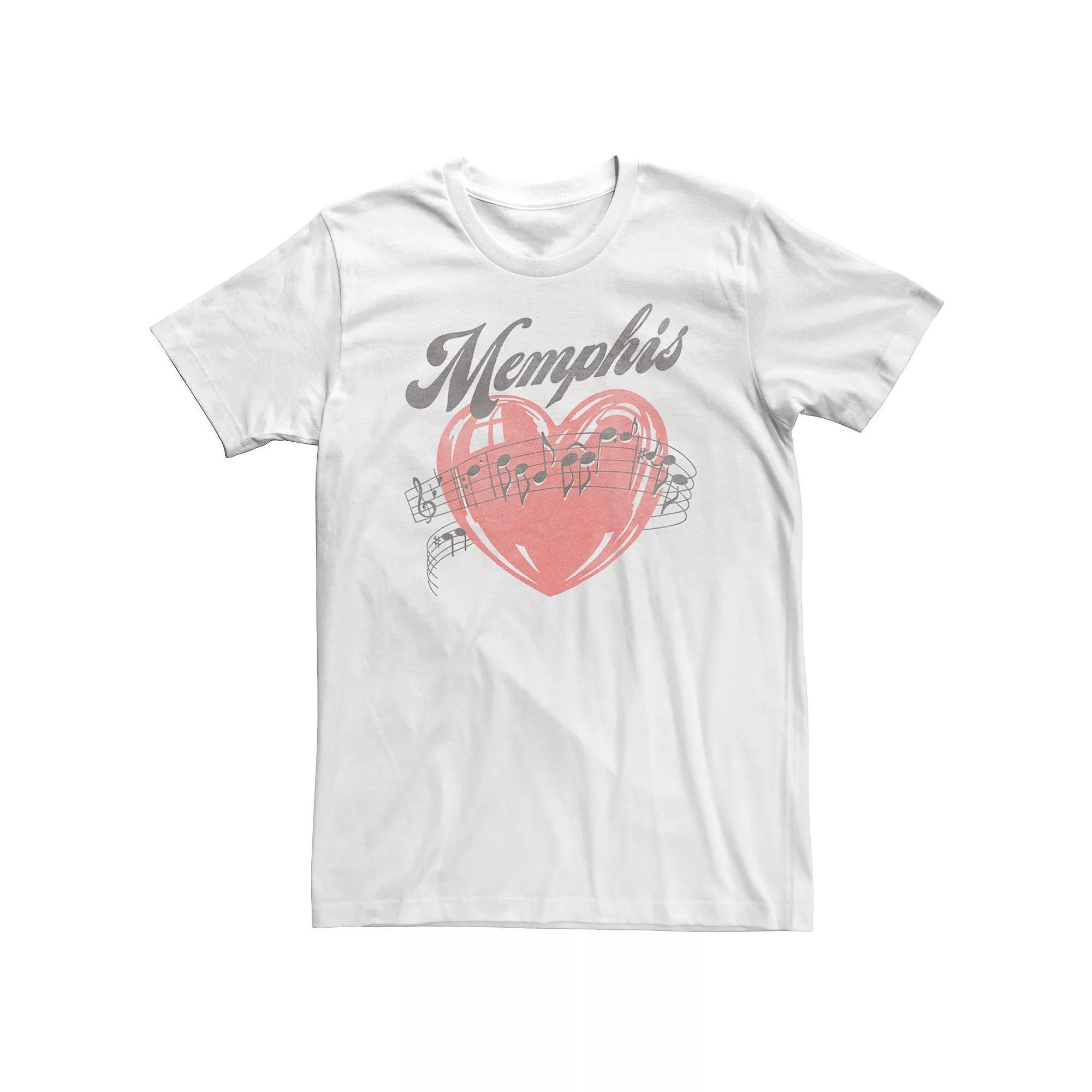 Big & Tall Trendy Memphis Music Notes Beating Heart Graphic Tee, Men's,  Product Image