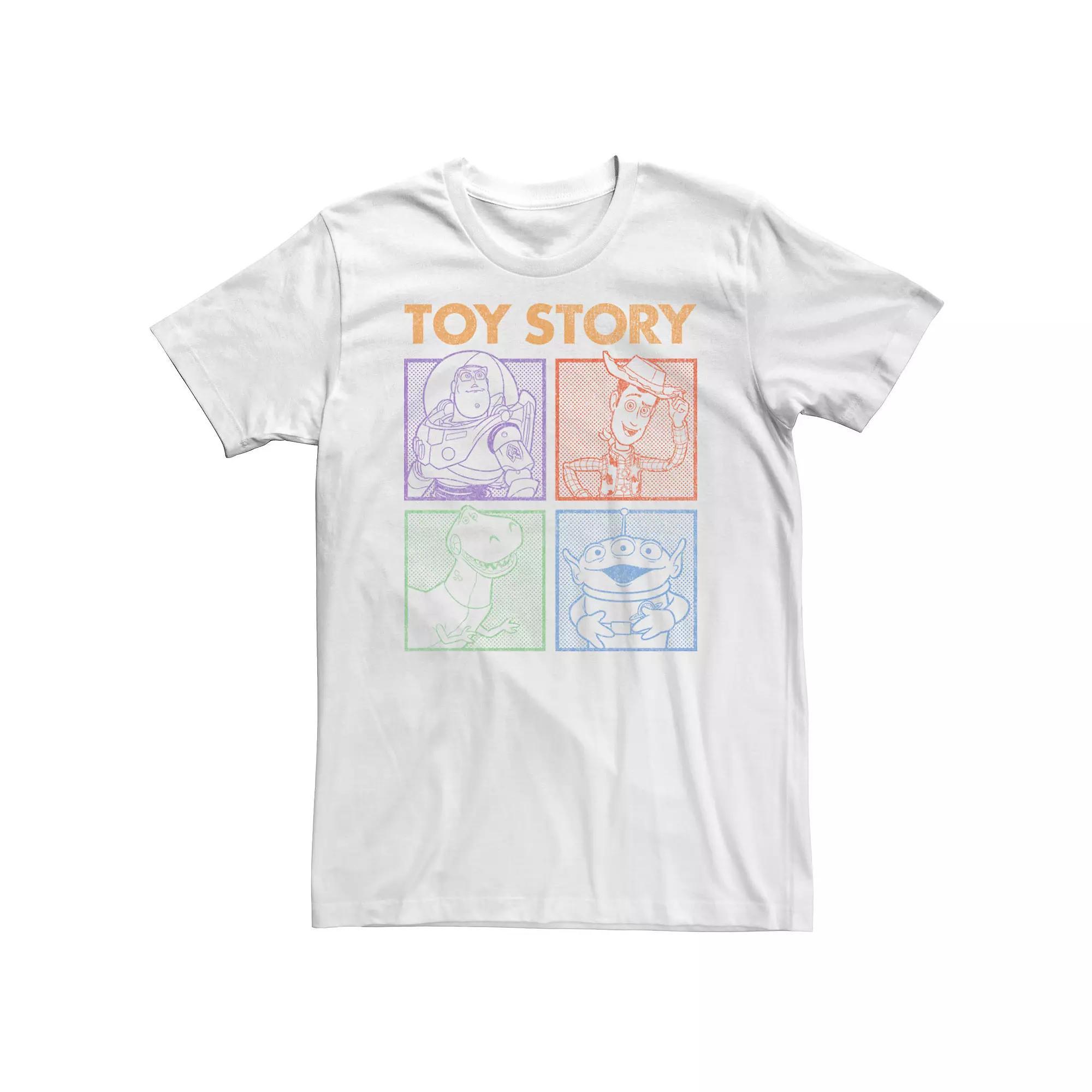 Big & Tall Disney / Pixar Toy Story Group Shot Dotted Panels Tee, Men's,  Product Image