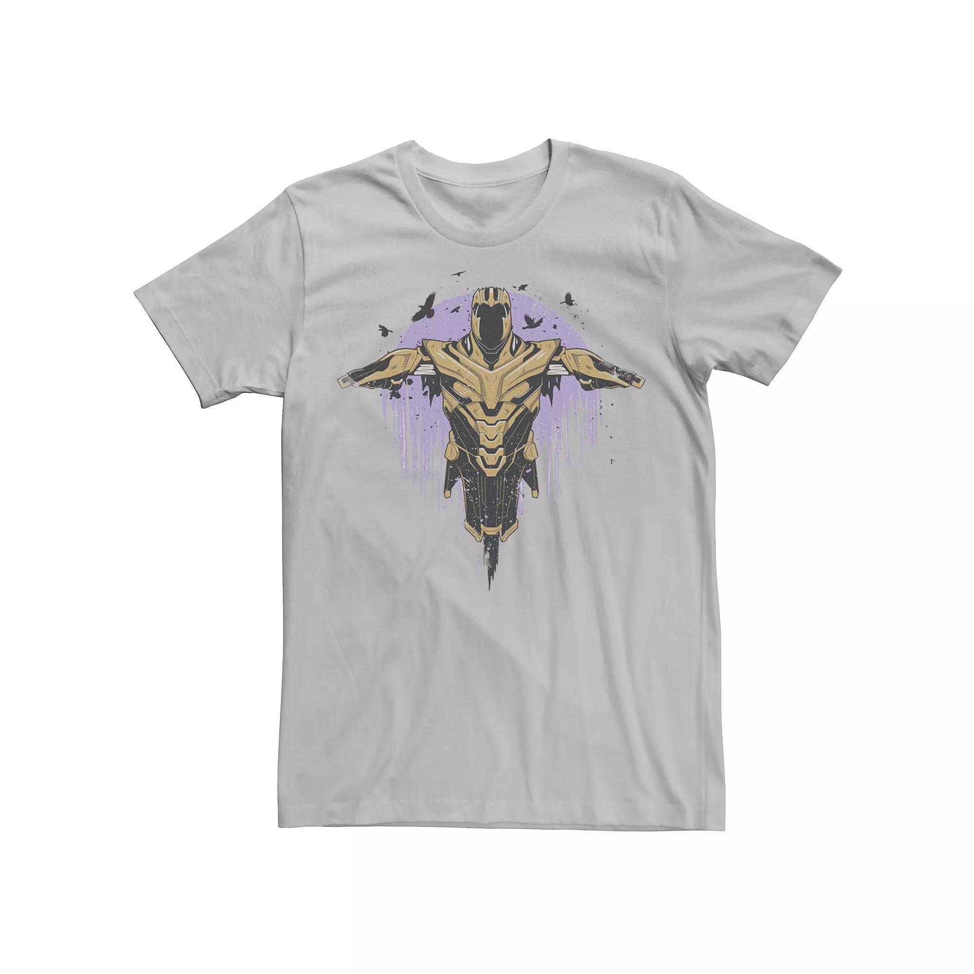 Men's Marvel Avengers Endgame Thanos Armor Painted Fade Portrait Graphic Tee, Size: XL, Silver Product Image