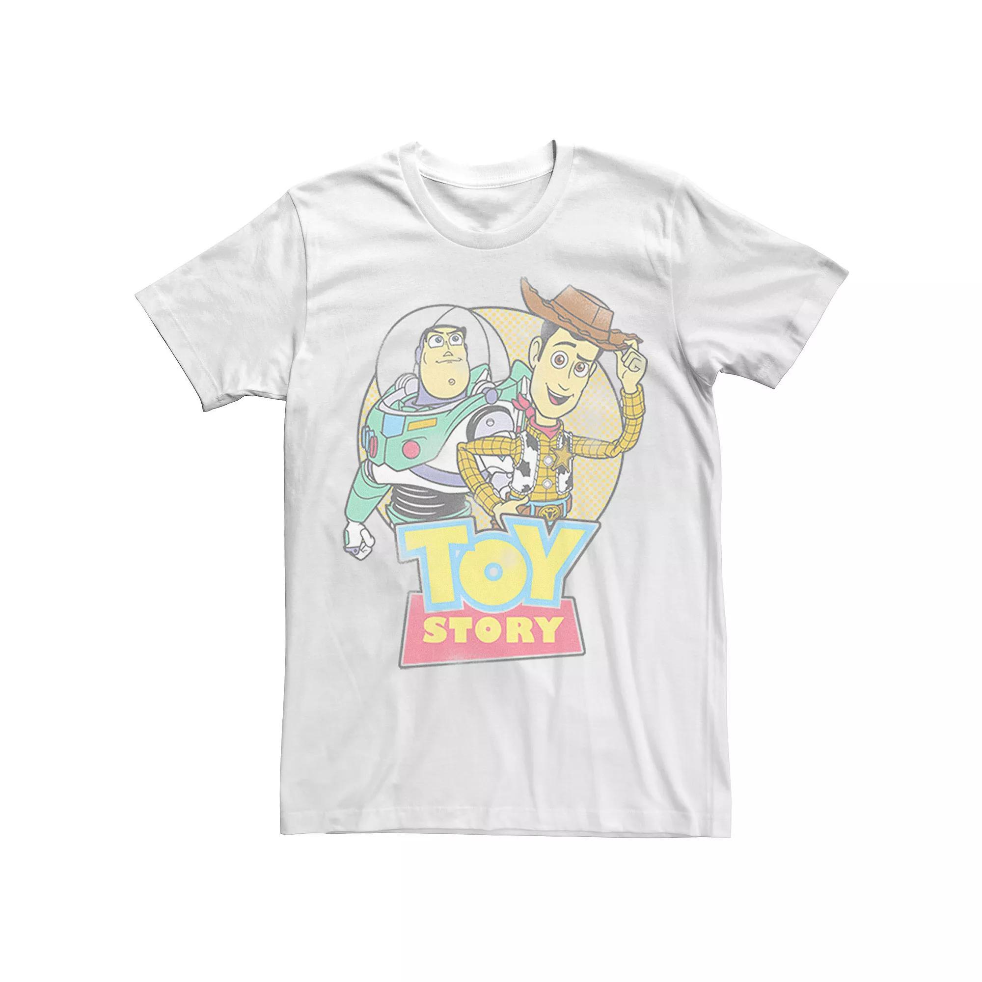 Disney / Pixar's Toy Story Buzz Lightyear & Woody Men's Distressed Retro Tee,  Product Image