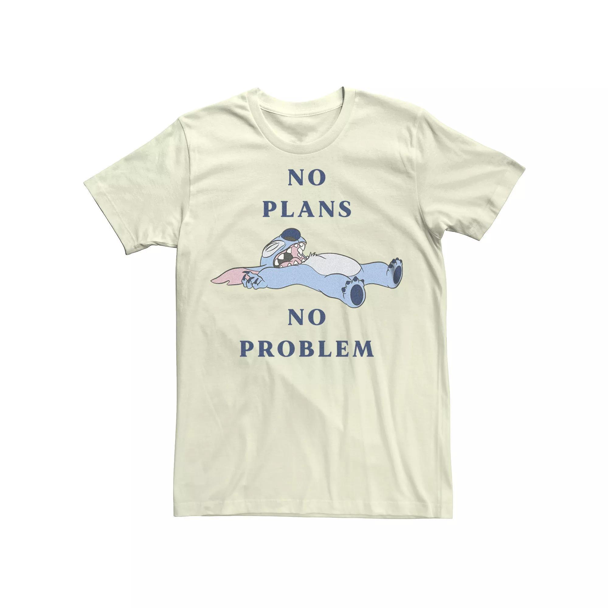 Disney's Lilo & Stitch No Plans No Problem Stitch Juniors' Boyfriend Graphic Tee, Women's,  Product Image