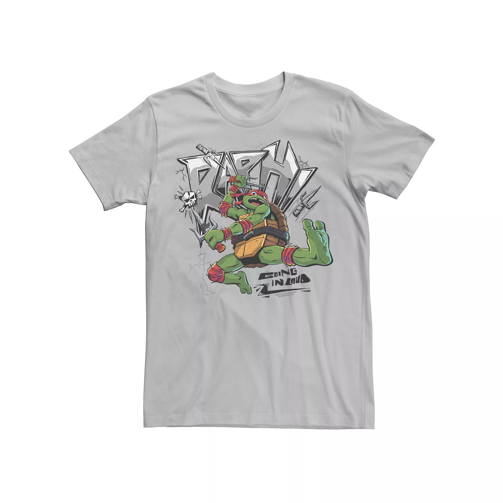 Men's TMNT Mutant Mayhem Raph Going In Loud Graphic Tee, Size: XL, Silver Product Image